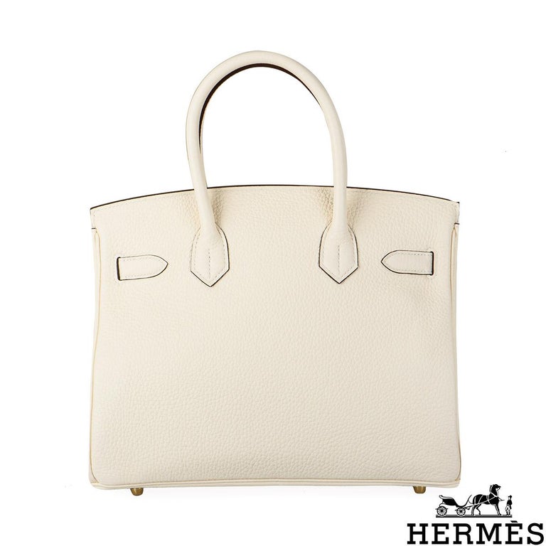 Hermes Birkin bag 30 Nata Clemence leather Gold hardware