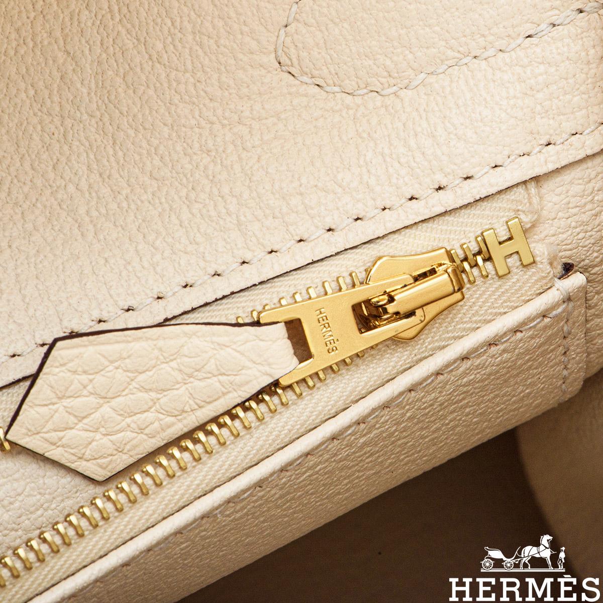 Beige Hermès Birkin 30cm Nata Taurillon Clemence GHW
