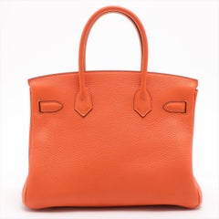 Hermes Birkin 30cm Orange Clemence Leather Palladium Hardware