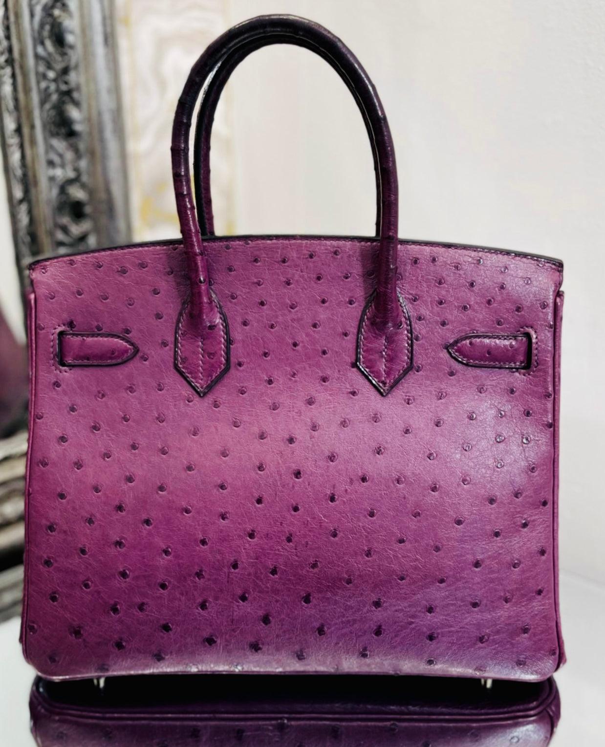 Hermes Birkin 30cm Ostrich Skin Handbag In Excellent Condition In London, GB