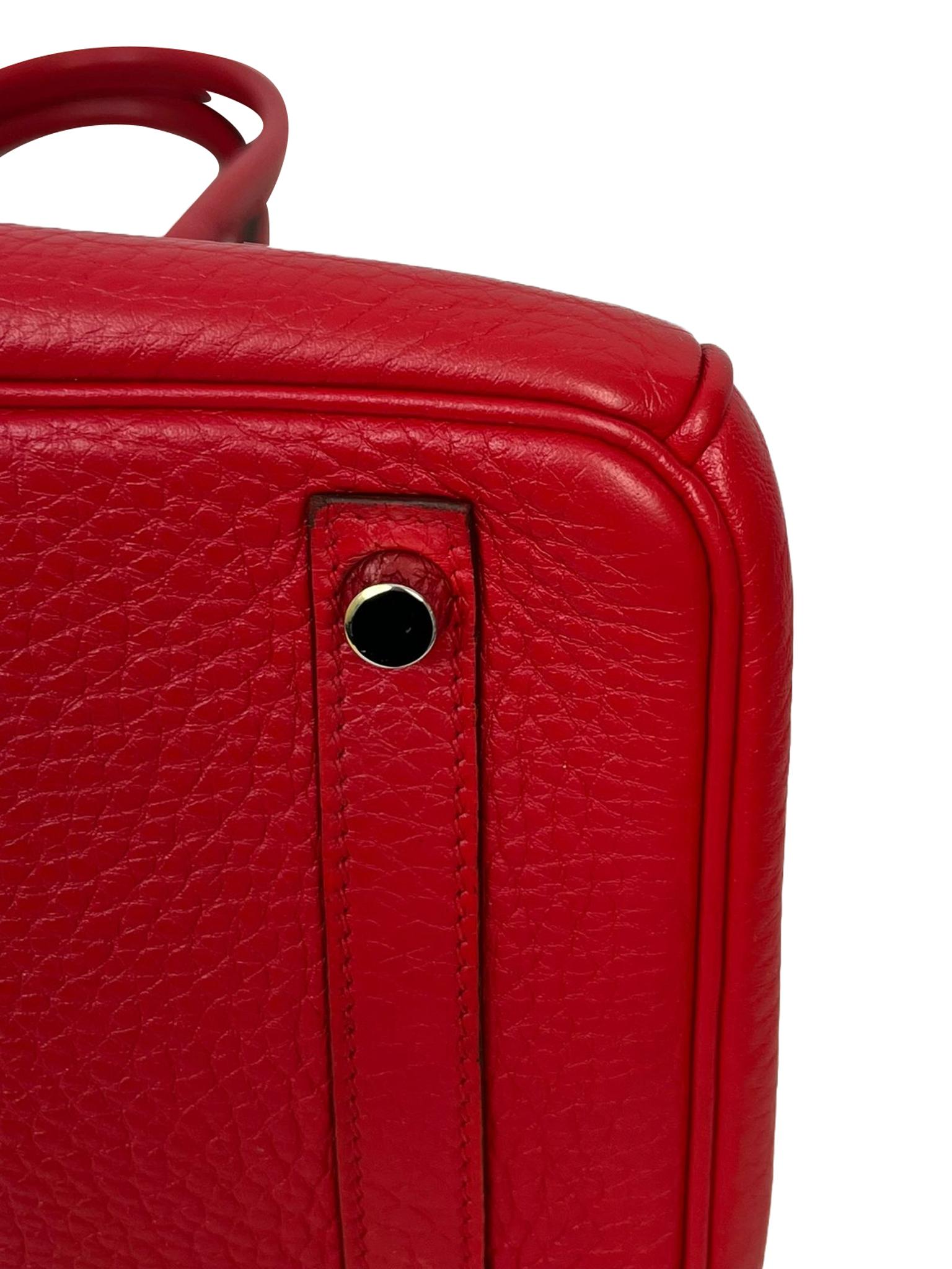 Hermes Birkin 30cm Red Togo Leather Tote Handbag 8