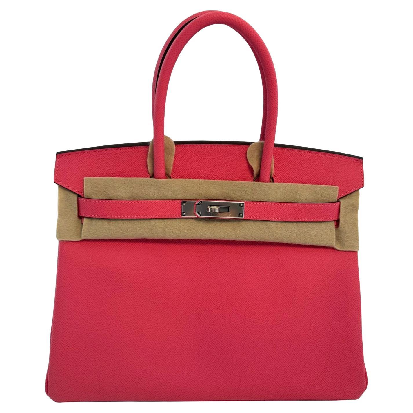Hermes Birkin 30cm Rose Azalee Epsom Leather With Palladium Hardware Handbag