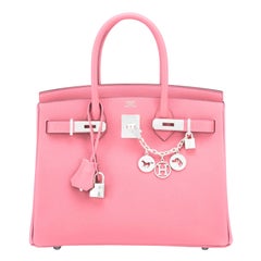 Hermes Birkin 30cm Rose Confetti Pink Epsom Palladium U Stamp, 2022 Valentines