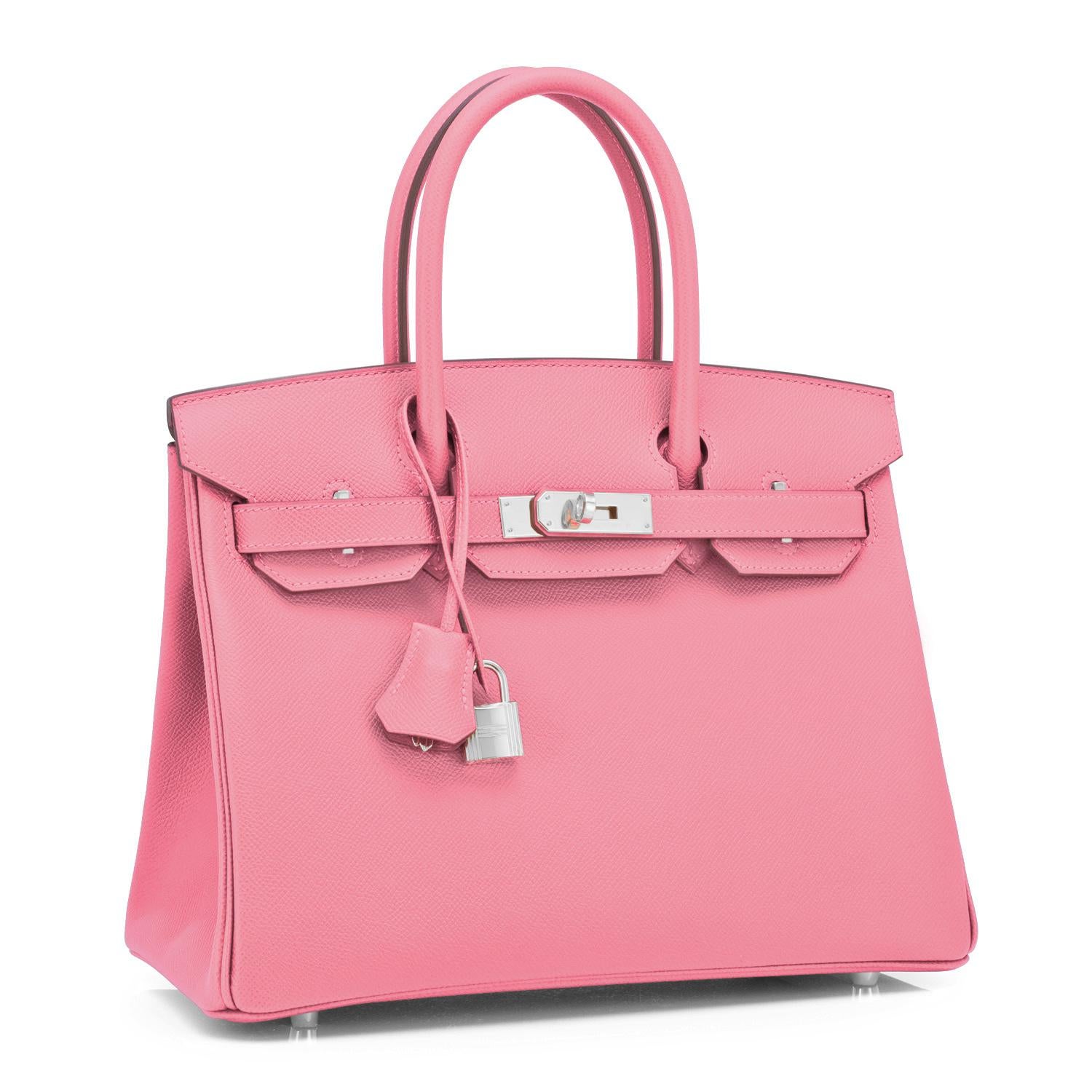 Hermes Birkin 30cm Rose Confetti Pink Epsom Palladium Y Stamp, 2020
Brand New in Box. Store Fresh. Pristine Condition (with plastic on hardware).
Just purchased from Hermes store; bag bears new interior 2020 Y stamp.
Perfect gift! Comes full set