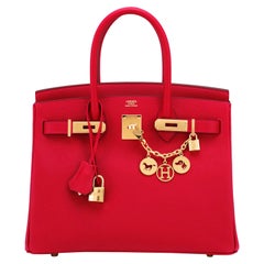 Hermes Birkin 30cm Rouge Casaque Birkin Bag Red Epsom Gold Y Stamp, 2020 