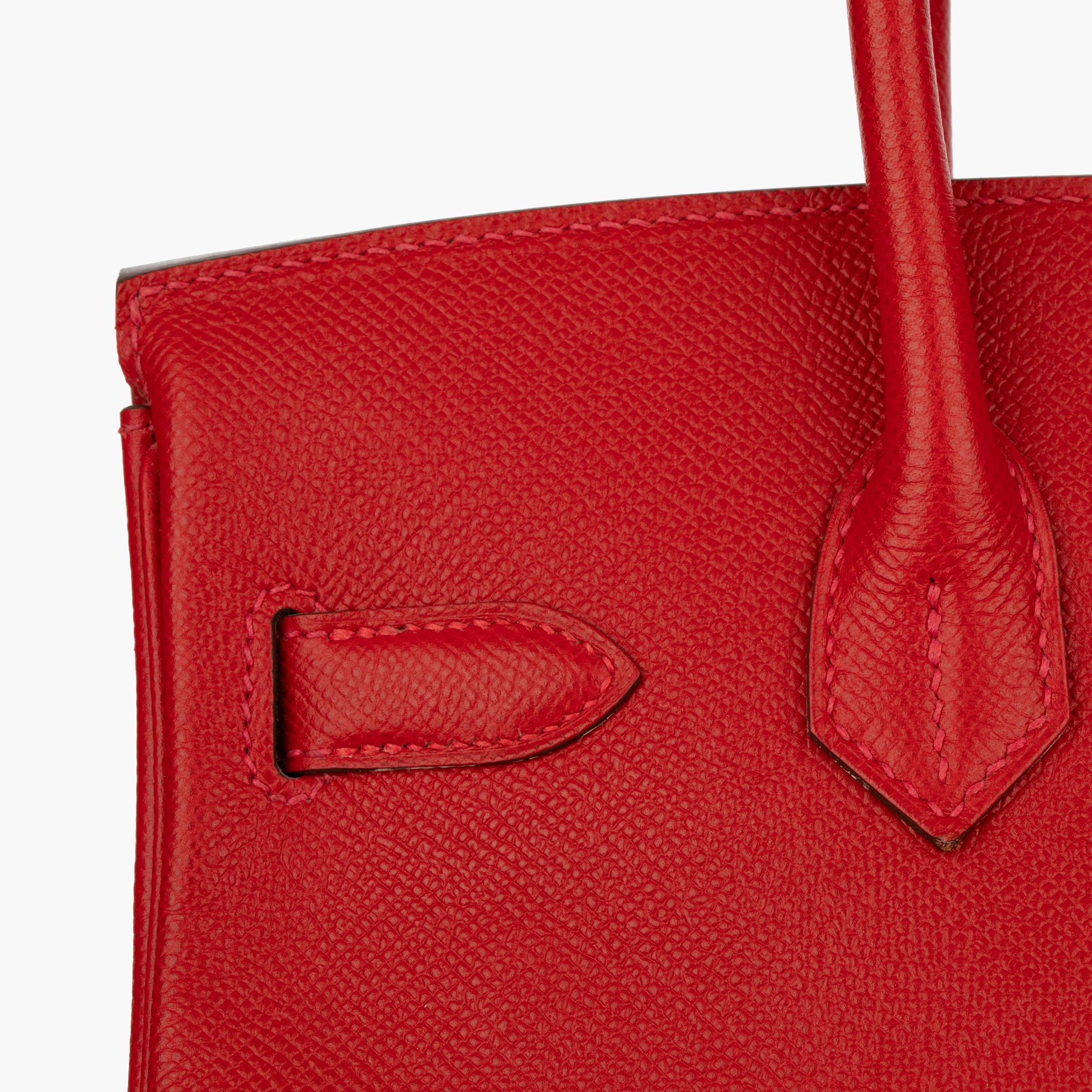 Hermes Birkin 30cm Rouge Casaque Epsom Leather Palladium Hardware For Sale 7