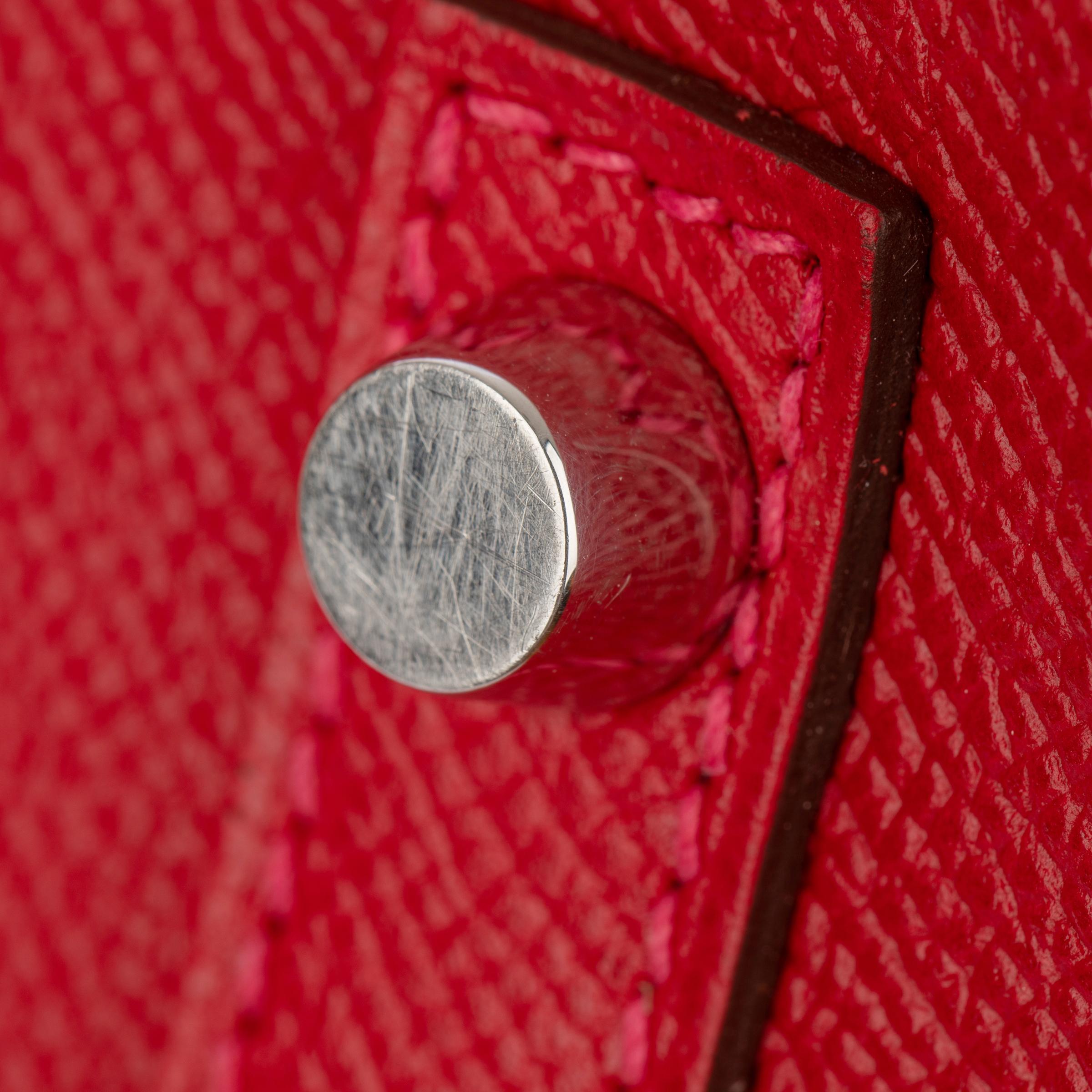 Hermes Birkin 30cm Rouge Casaque Epsom Leather Palladium Hardware For Sale 14