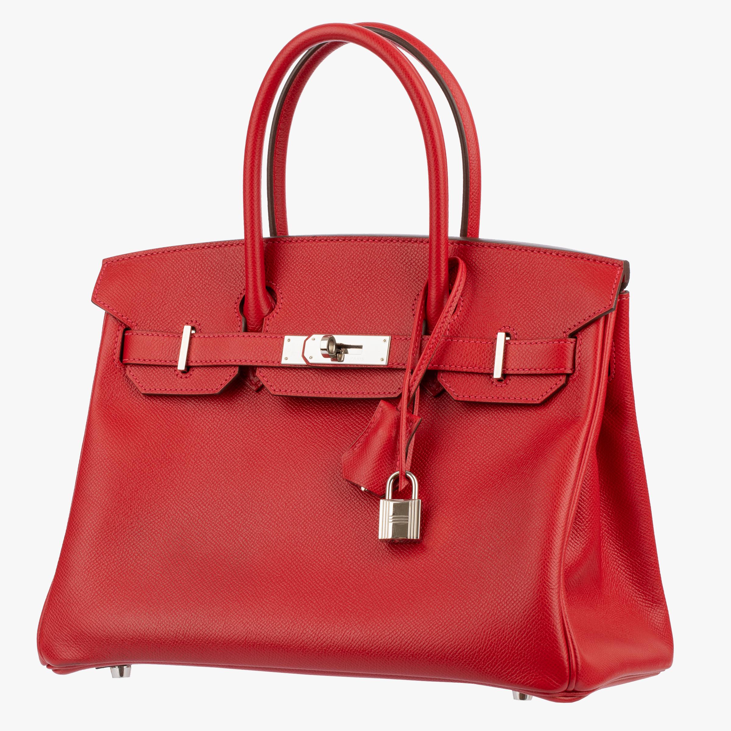 Red Hermes Birkin 30cm Rouge Casaque Epsom Leather Palladium Hardware For Sale