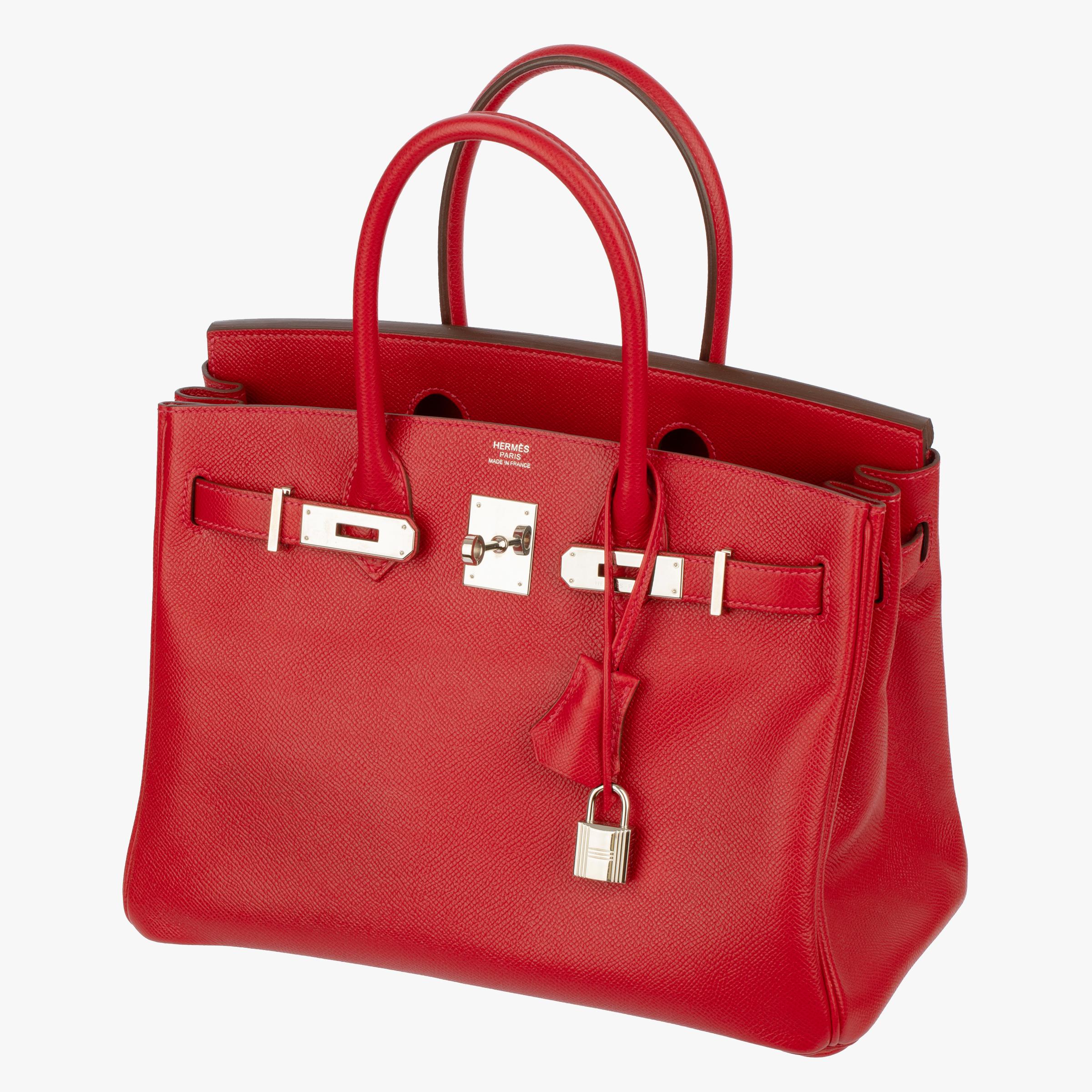 Women's or Men's Hermes Birkin 30cm Rouge Casaque Epsom Leather Palladium Hardware For Sale