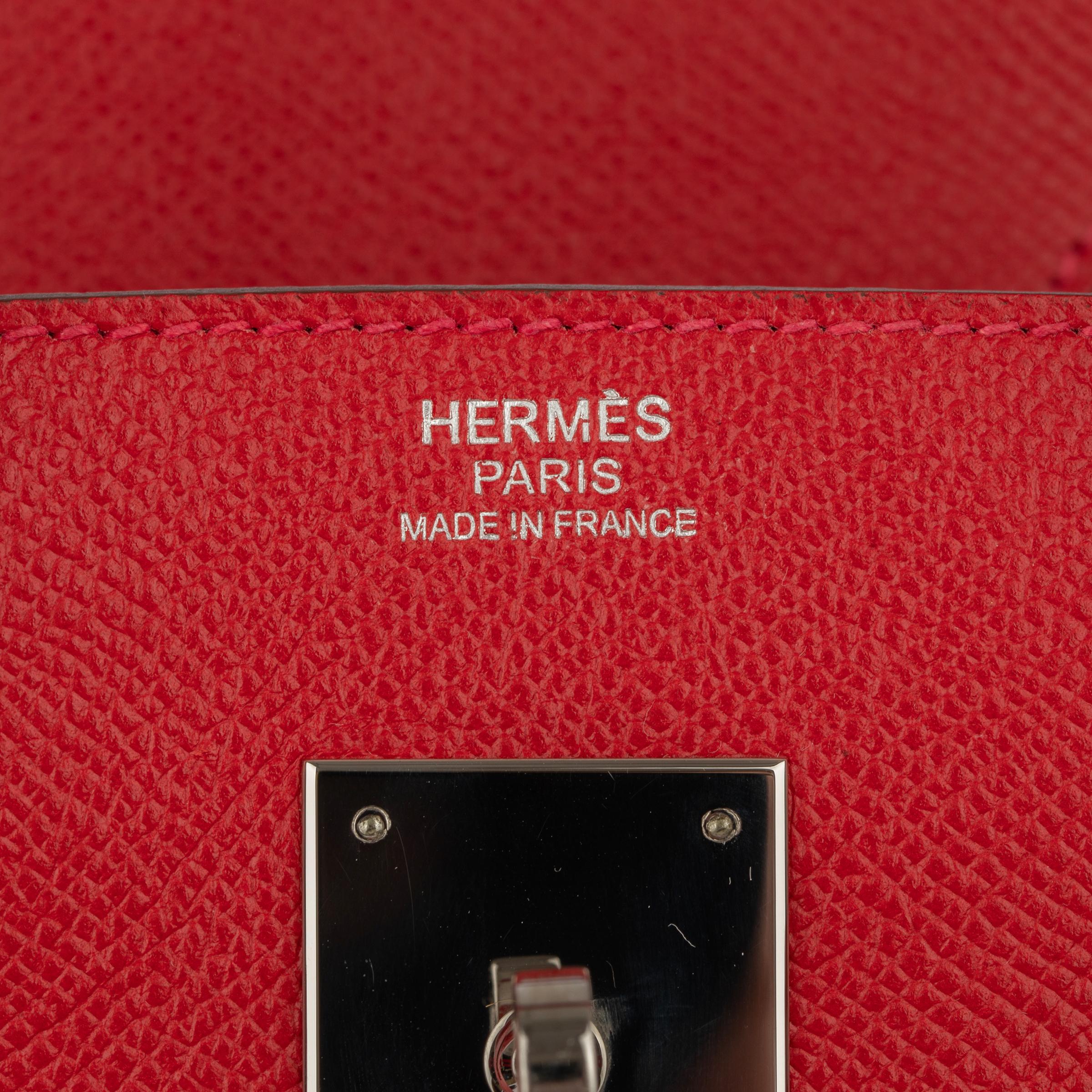 Hermes Birkin 30cm Rouge Casaque Epsom Leather Palladium Hardware For Sale 2