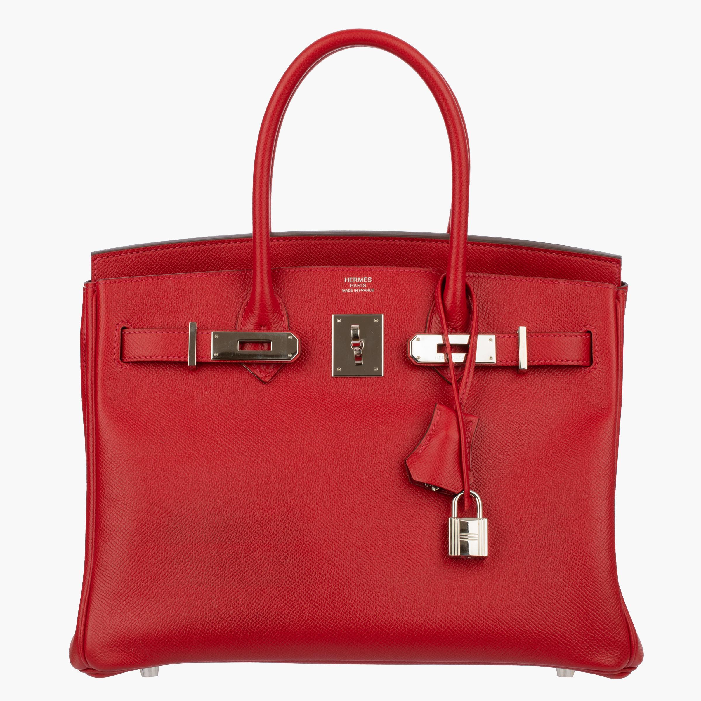 Hermes Birkin 30cm Rouge Casaque Epsom Leather Palladium Hardware For Sale 3
