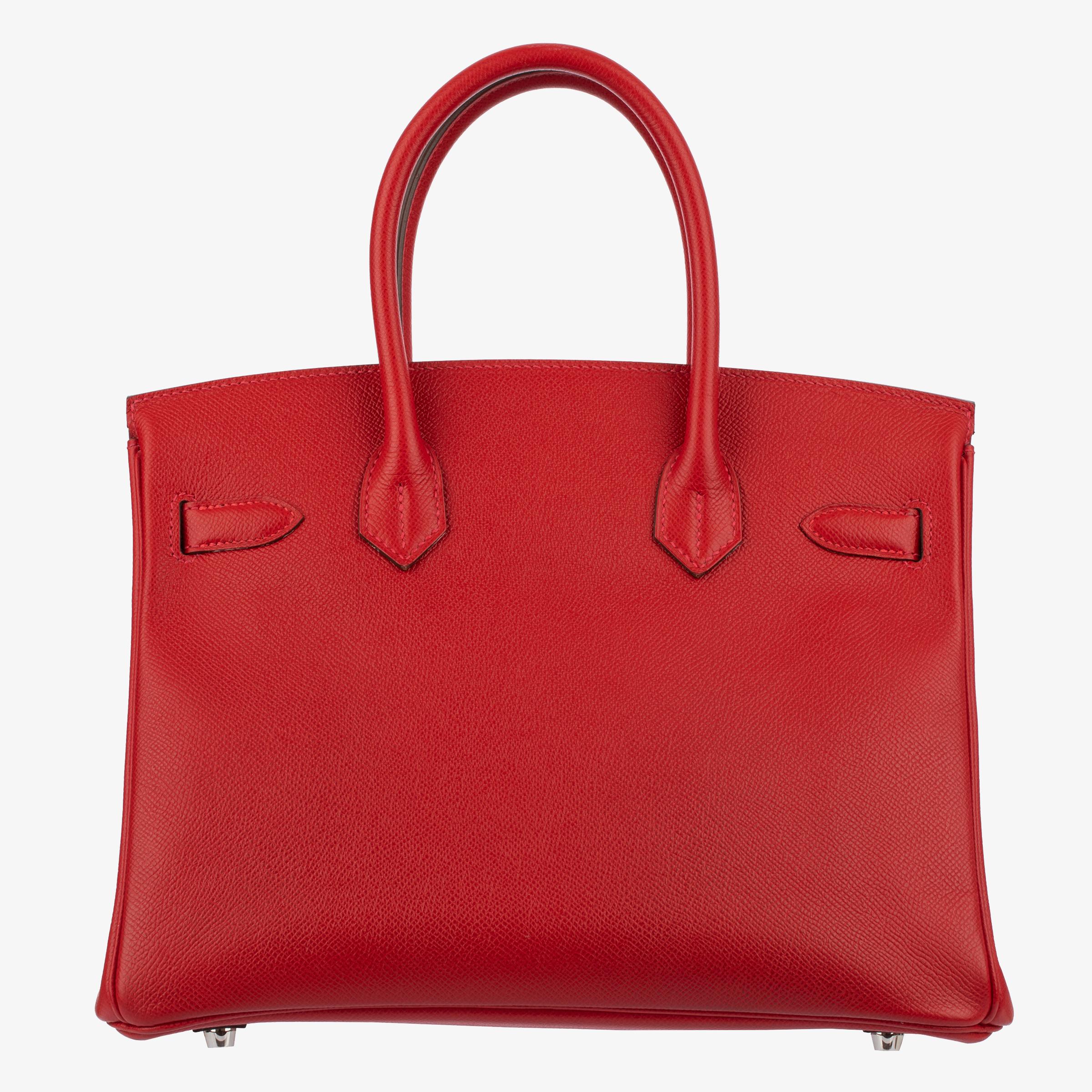 Hermes Birkin 30cm Rouge Casaque Epsom Leather Palladium Hardware For Sale 4