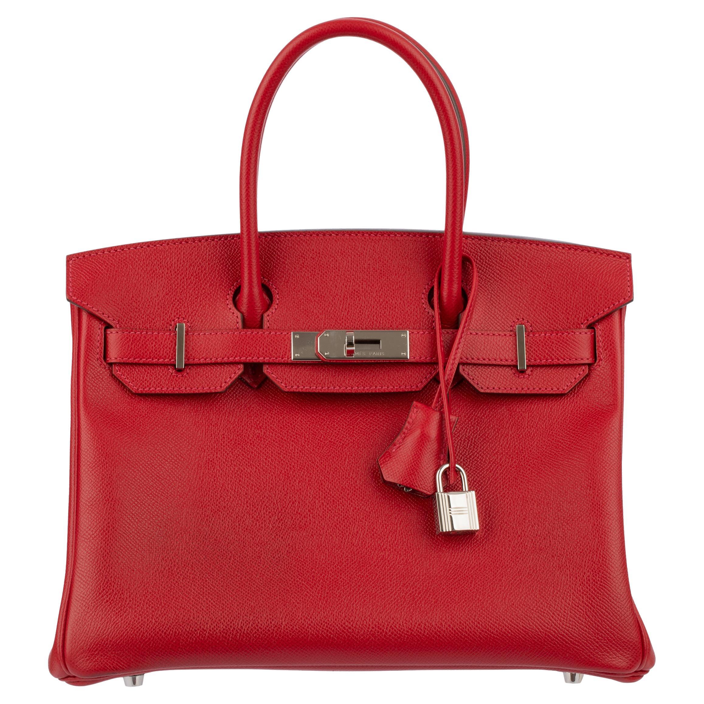 Hermes Birkin 30cm Rouge Casaque Bittersalz Leder Palladium Hardware