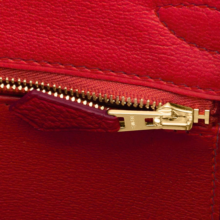 Hermes Birkin 30cm Rouge Casaque Togo Birkin Bag Red Gold Y Stamp, 2020 4