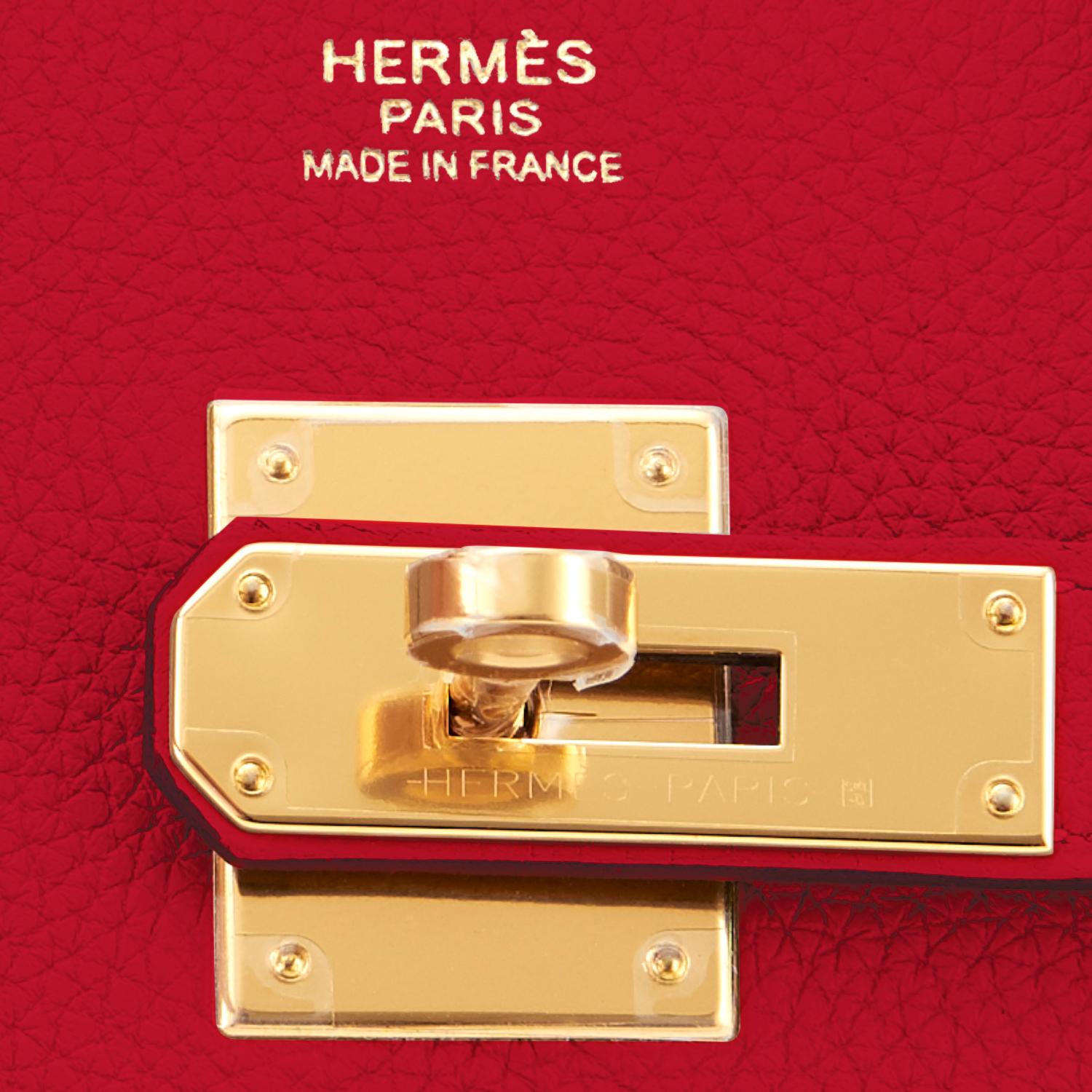 Hermes Birkin 30cm Rouge Casaque Togo Birkin Bag Red Gold Y Stamp, 2020 5