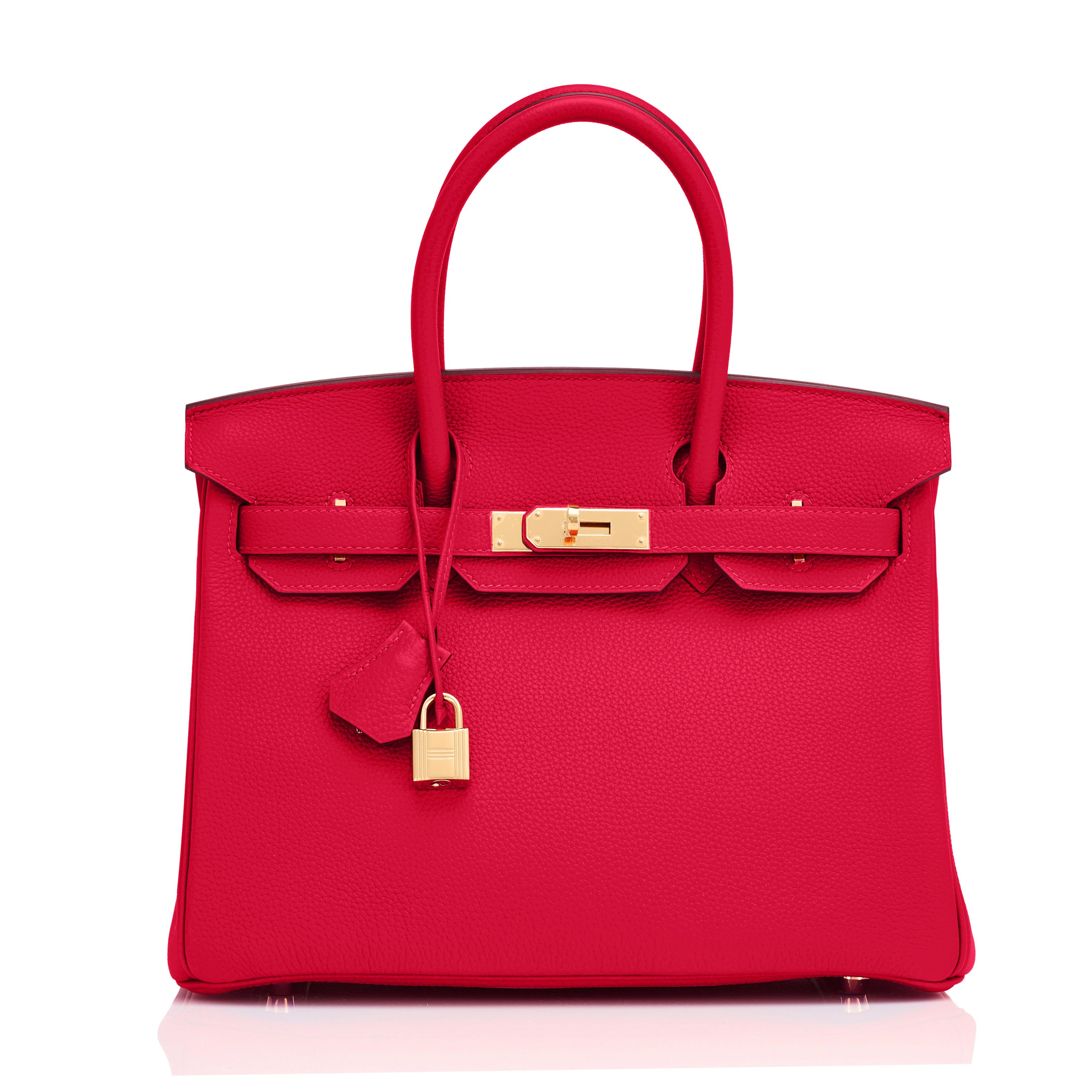 Hermes Birkin 30cm Rouge Casaque Togo Birkin Bag Red Gold Y Stamp, 2020 In New Condition In New York, NY