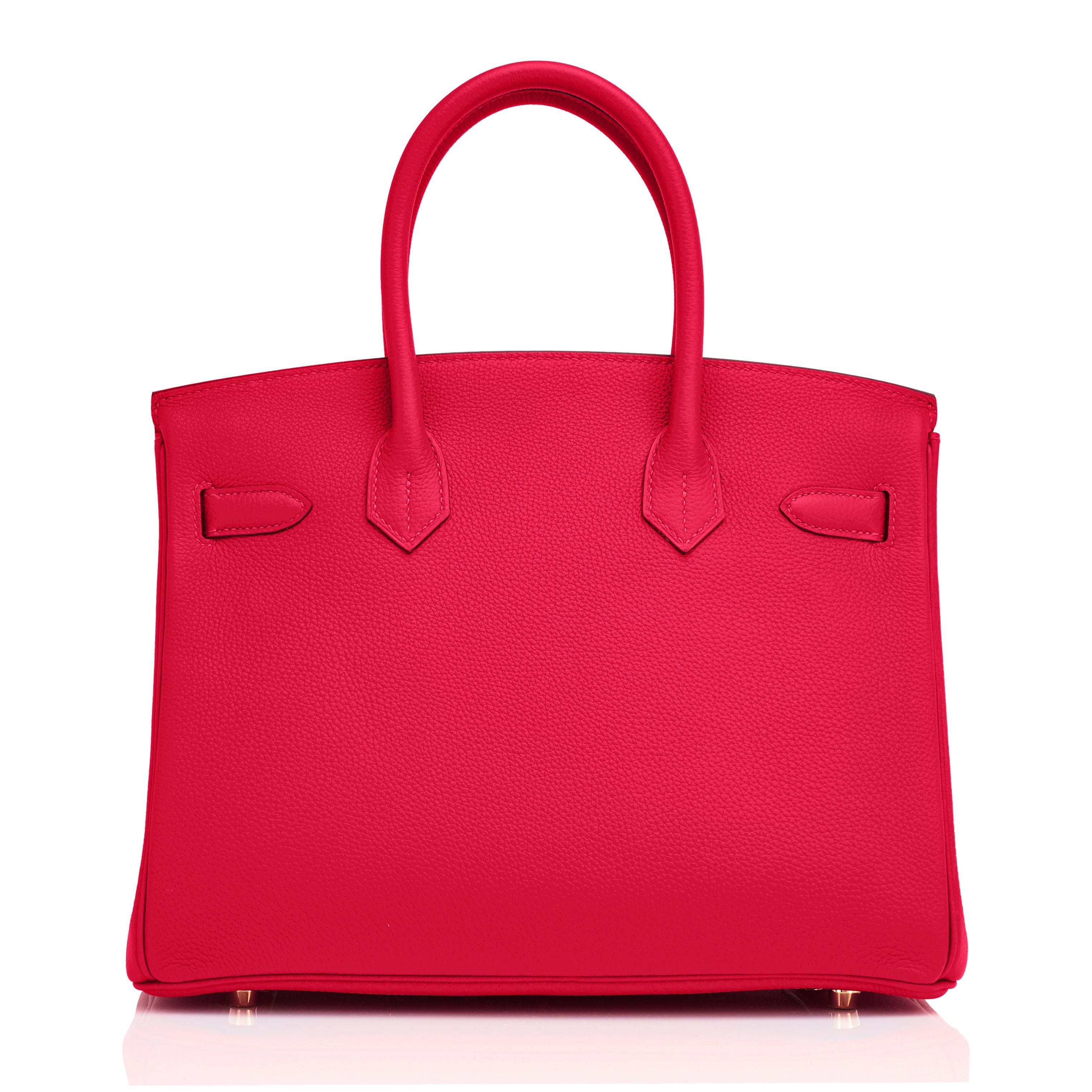 Women's Hermes Birkin 30cm Rouge Casaque Togo Birkin Bag Red Gold Y Stamp, 2020