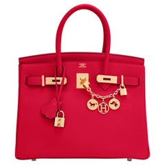 Hermes Birkin 30cm Rouge Casaque Togo Birkin Bag Red Gold Y Stamp, 2020