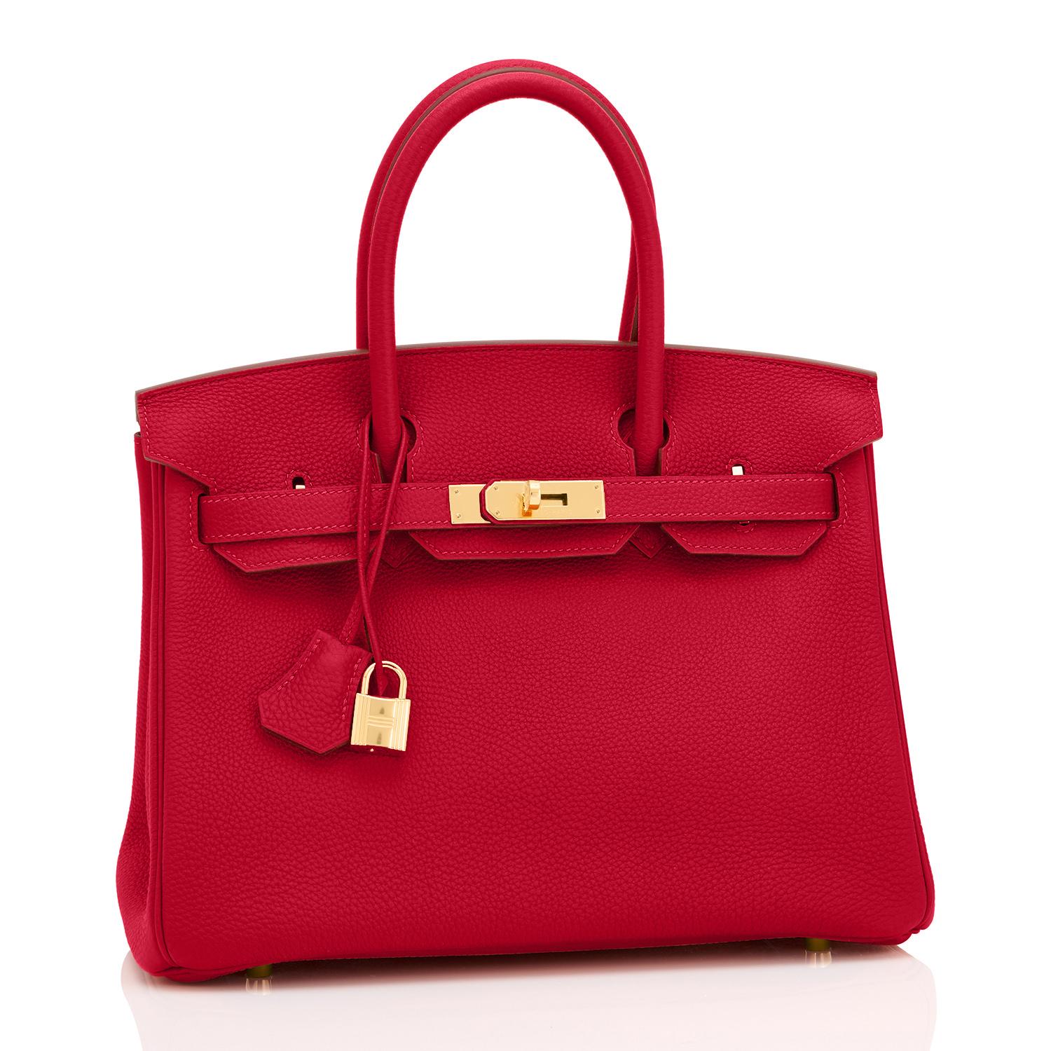 Hermes Birkin 30cm Rouge Vif Lipstick Red Togo Gold Hardware Y Stamp, 2020 In New Condition In New York, NY