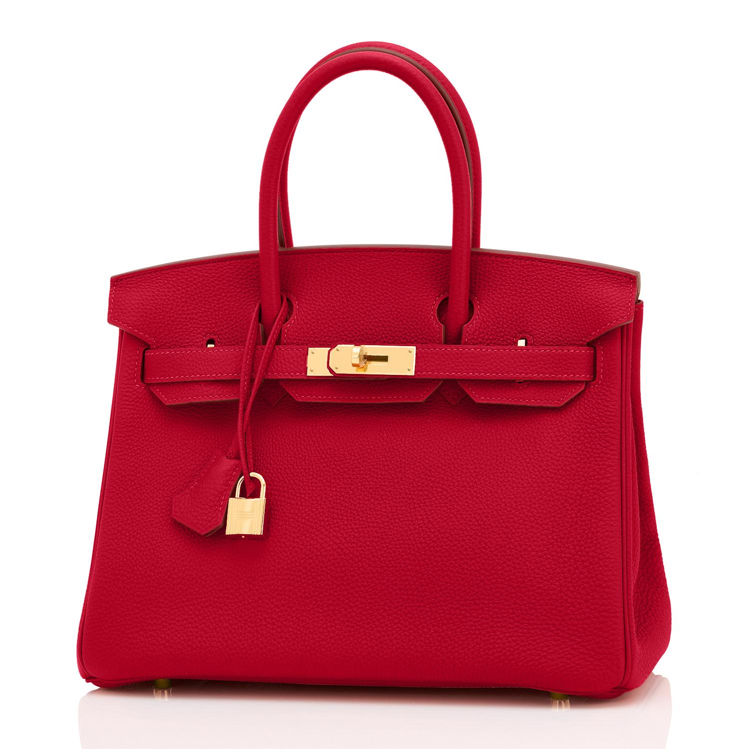 Hermes Birkin 30cm Rouge Vif Lipstick Red Togo Gold Hardware Y Stamp, 2020 1