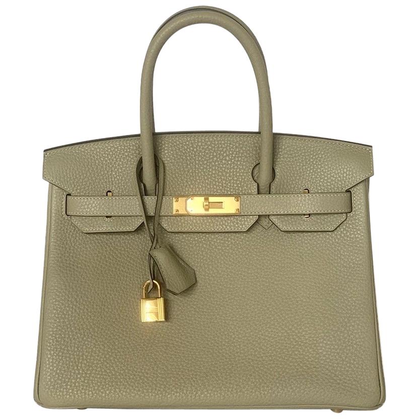 Hermes Birkin Bag 30cm Sage Gold Hardware