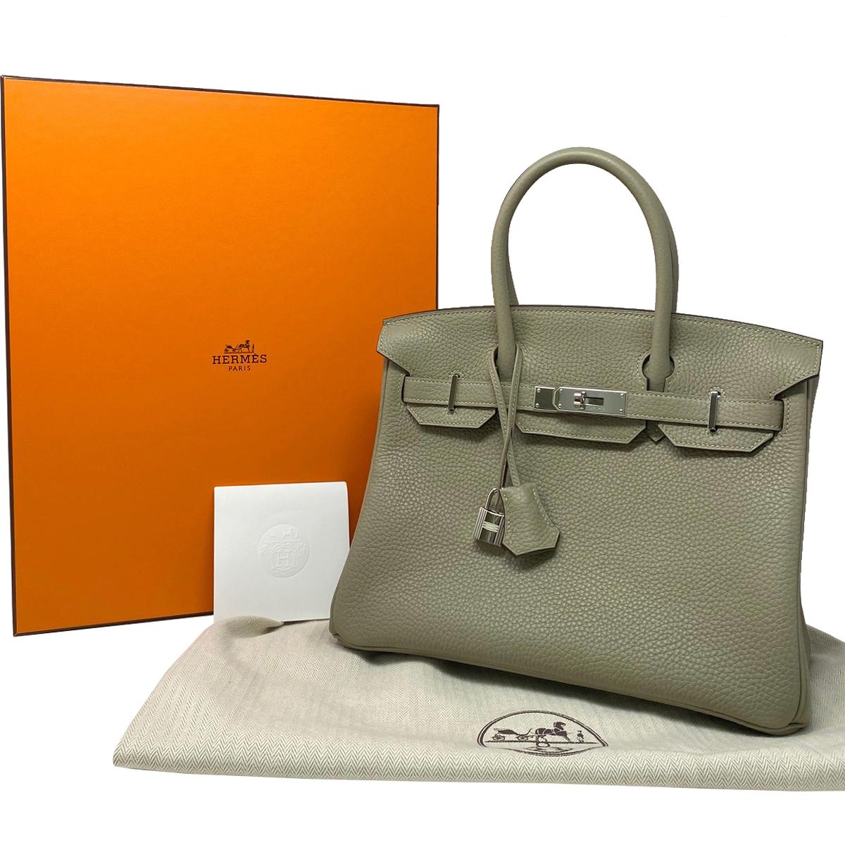 Hermes Birkin 30cm Sauge Clemence Leather Handbag 2016 COMES WITH RECEIPT, DUST  For Sale 4