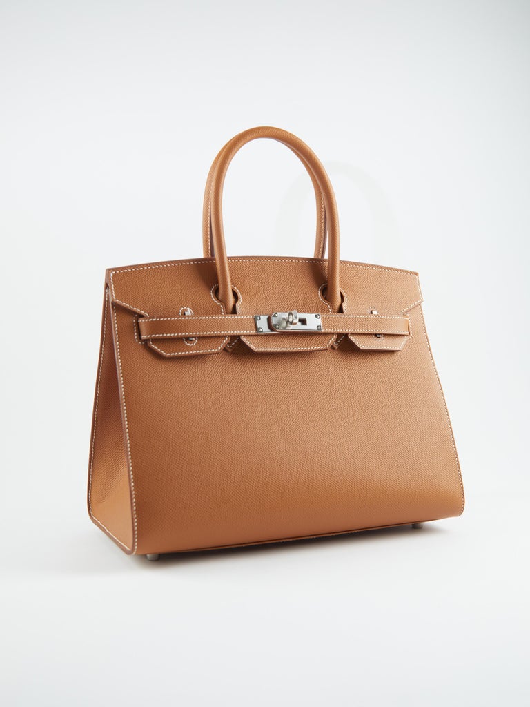 HERMÈS BIRKIN 30CM SELLIER GOLD Epsom Leather with Palladium Hardware ...