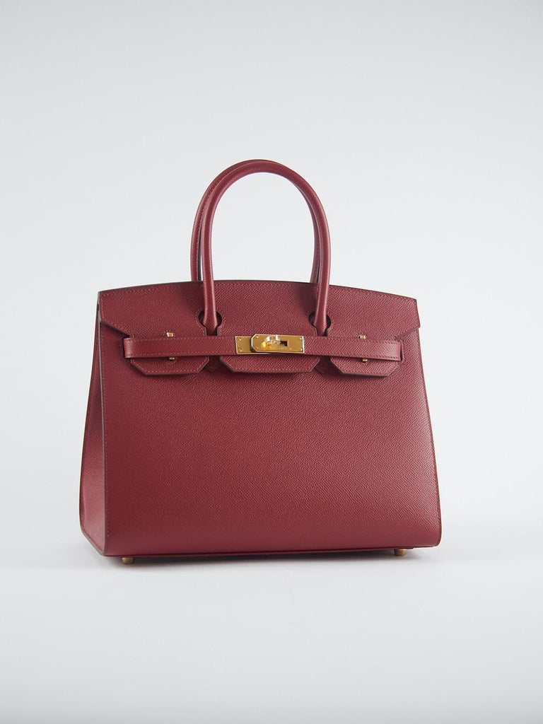 Hermes Birkin bag 35 Rouge sellier Togo leather Gold hardware