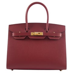 HERMÈS BIRKIN 30CM SELLIER ROUGE GRENAT Epsom Leather with Gold Hardware