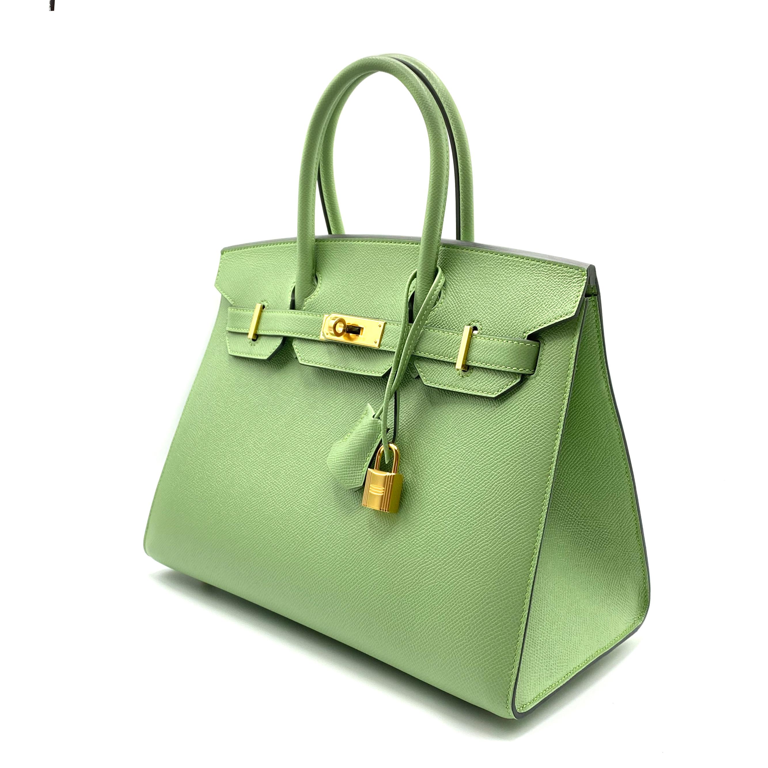 Green Hermès Birkin 30cm Sellier Vert Criquet Epsom Leather Gold Hardware