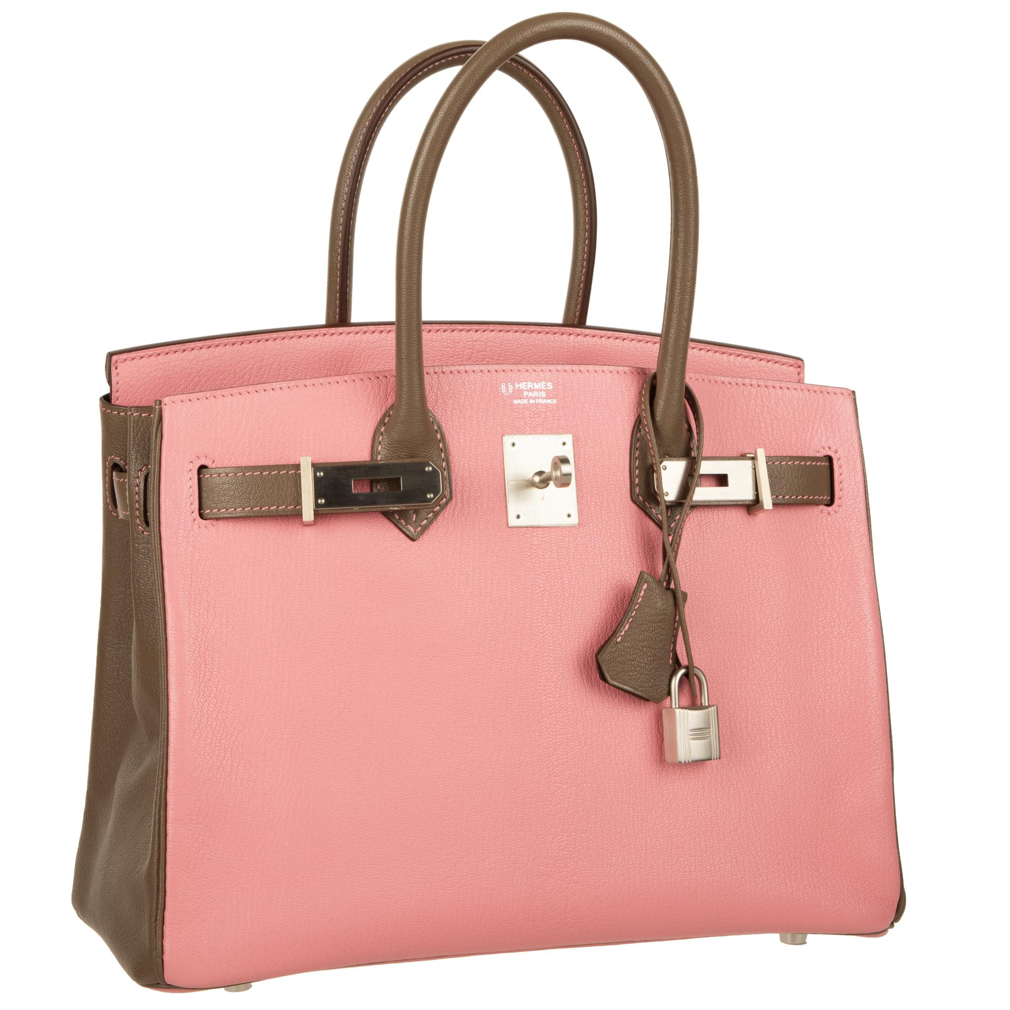Pink Hermès Birkin 30cm Special Order Chevre Leather Brushed Palladium Hardware