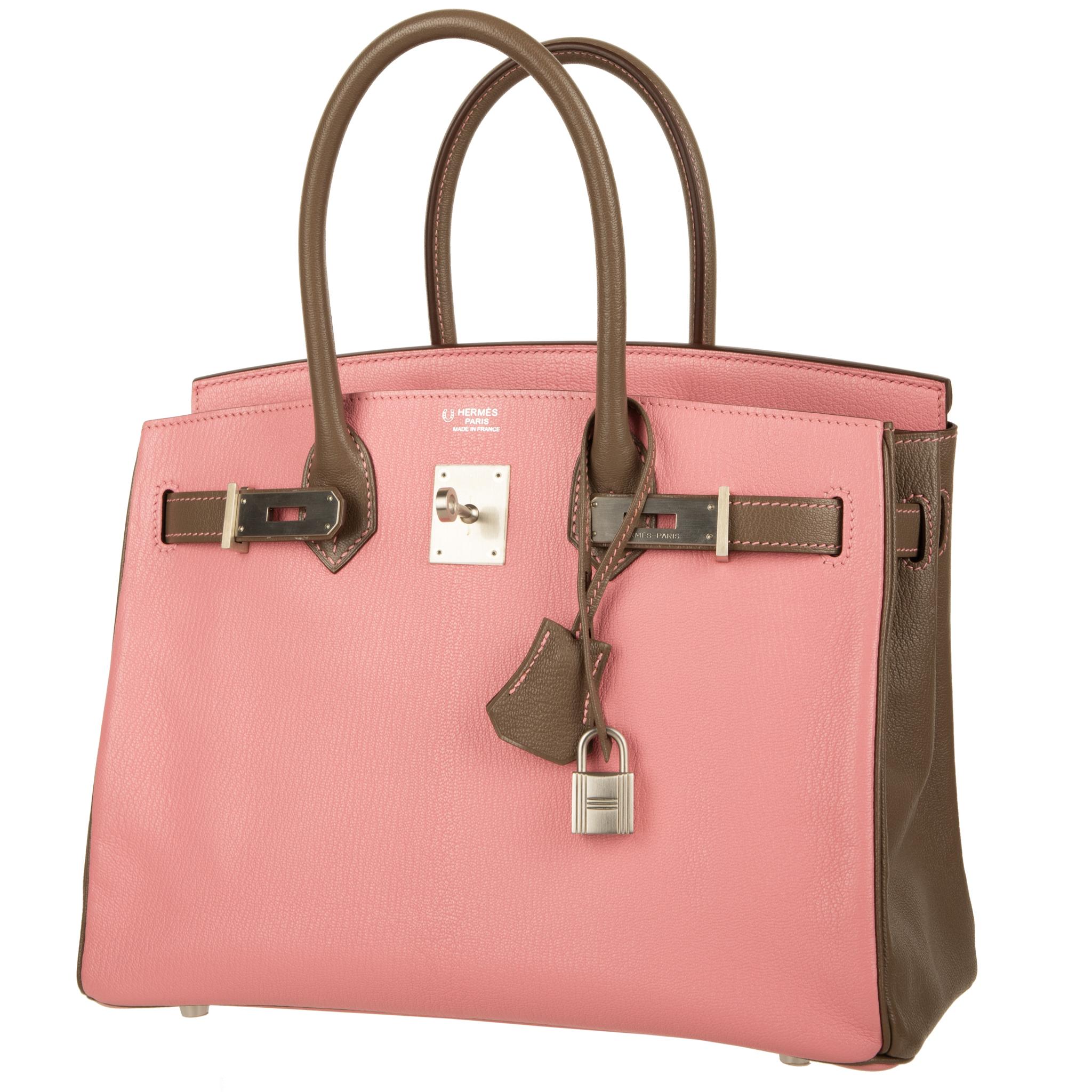 Hermès Birkin 30cm Sonderauftrag Chevre Leder gebürstet Palladium Hardware 3