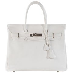 Hermes Birkin 30cm Togo White Silver Hardware K Stamp