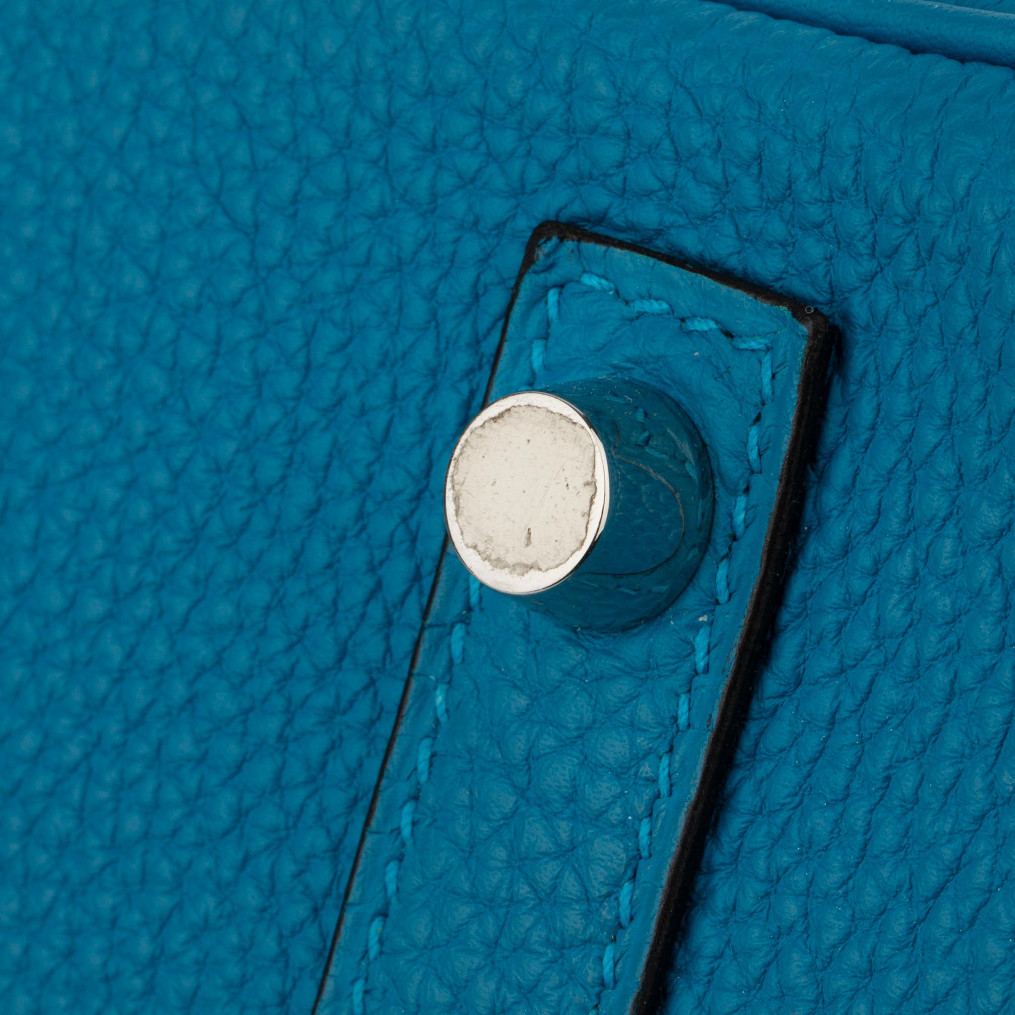 Hermes Birkin 30cm Verso Blue Zanzibar & Malachite Togo Leather 9