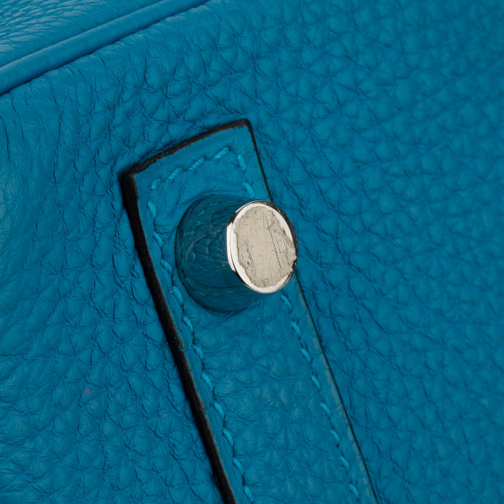 Hermes Birkin 30cm Verso Blue Zanzibar & Malachite Togo Leather 11
