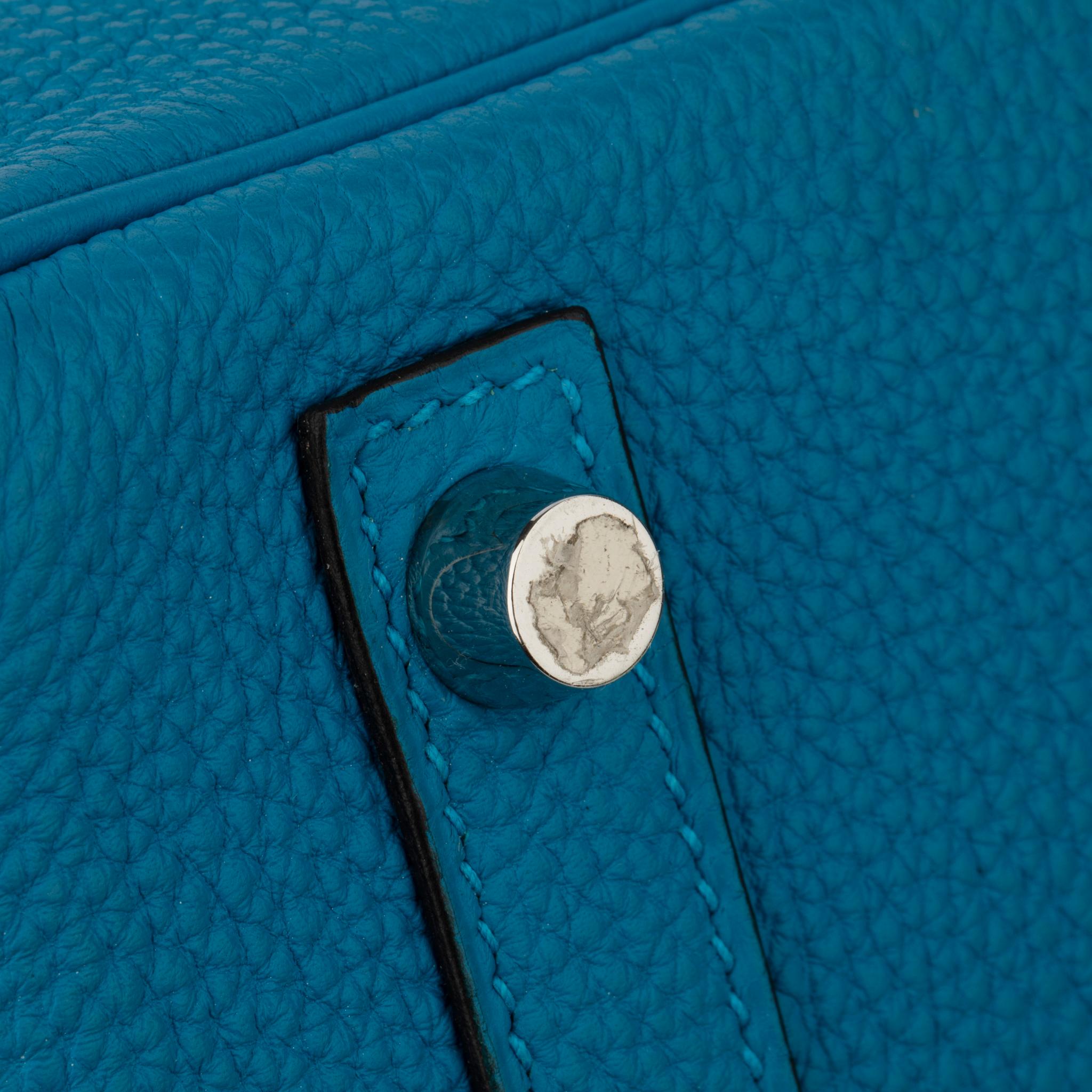 Hermes Birkin 30cm Verso Blue Zanzibar & Malachite Togo Leather 12
