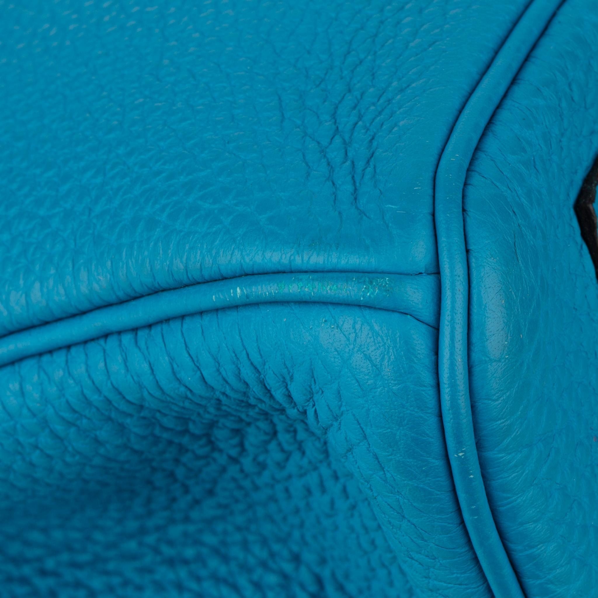 Hermes Birkin 30cm Verso Blue Zanzibar & Malachite Togo Leather 16