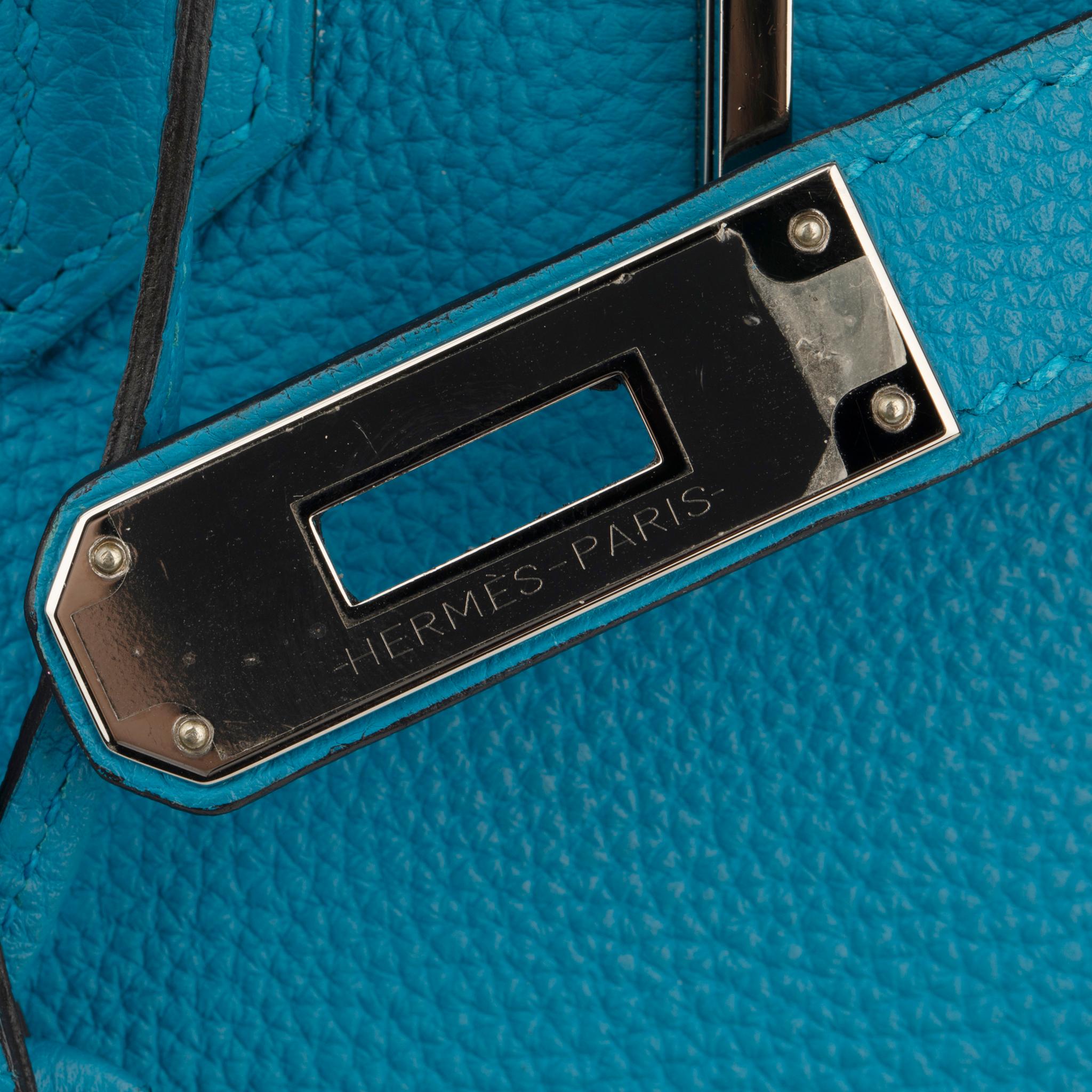 Hermes Birkin 30cm Verso Blue Zanzibar & Malachite Togo Leather 4