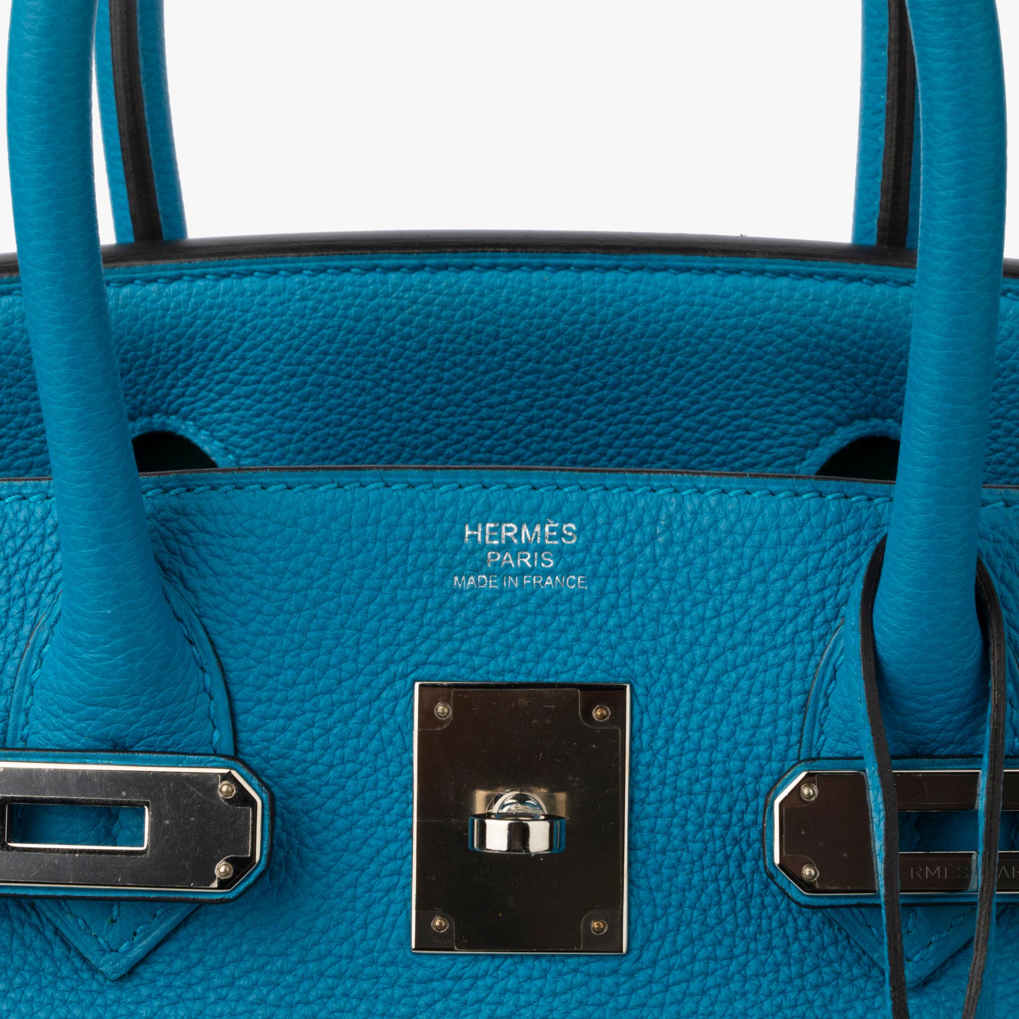 Hermes Birkin 30cm Verso Blue Zanzibar & Malachite Togo Leather 5