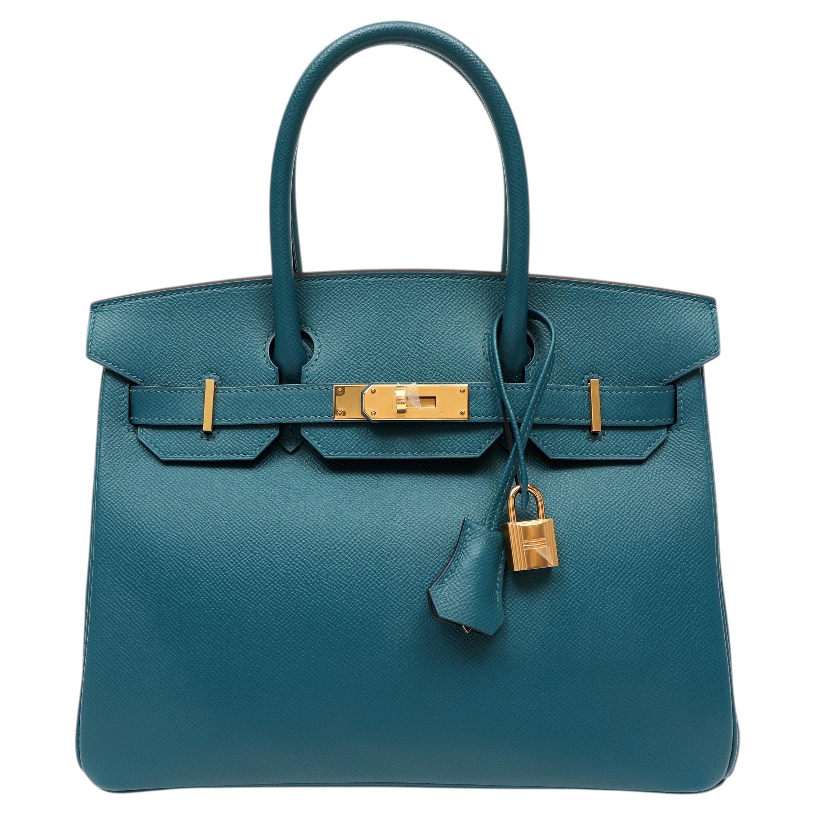 Hermès Birkin 30cm Vert Bosphore Epsom/Gold Hardware en vente