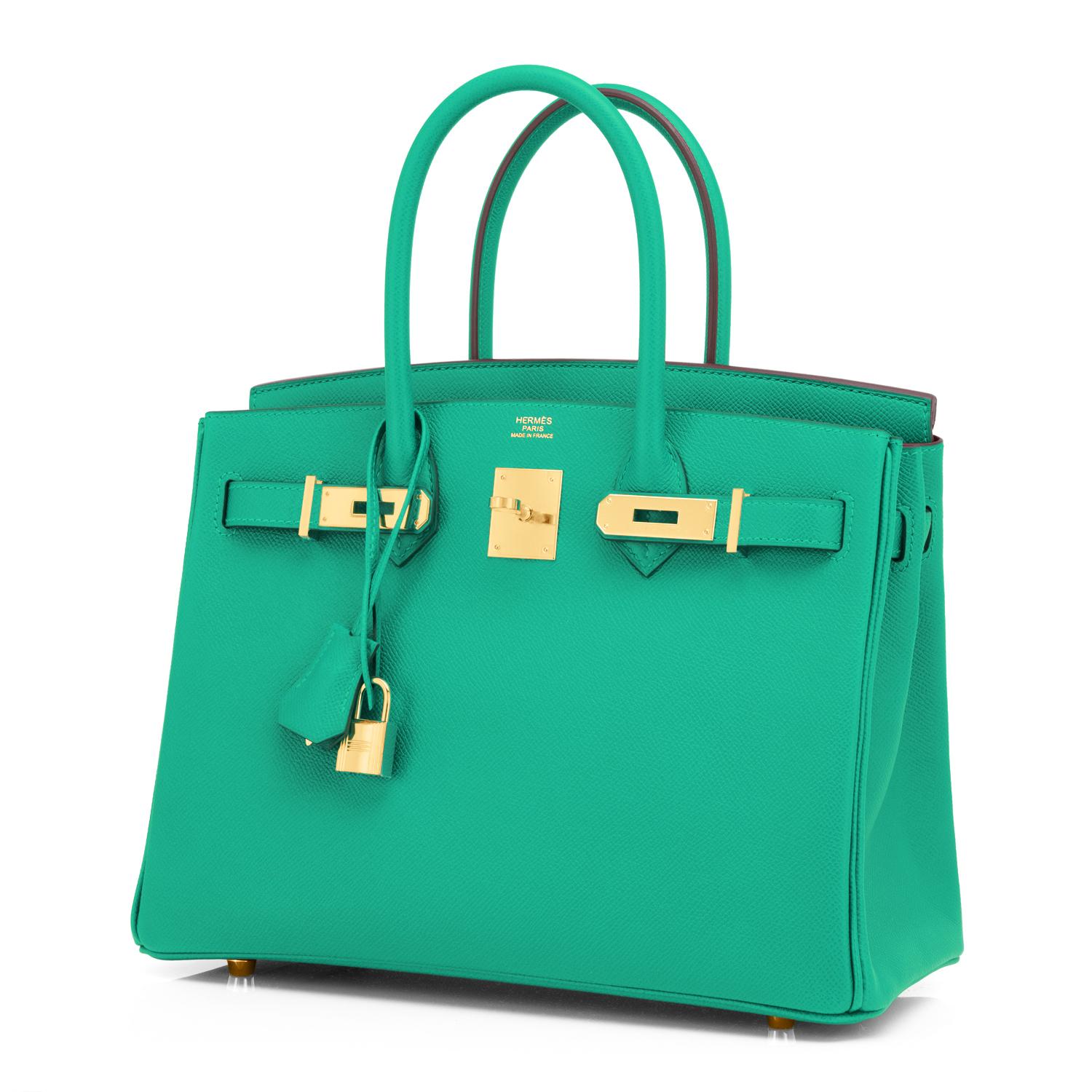 Blue Hermes Birkin 30cm Vert Jade Birkin Green Epsom Gold Hardware Bag U Stamp, 2022
