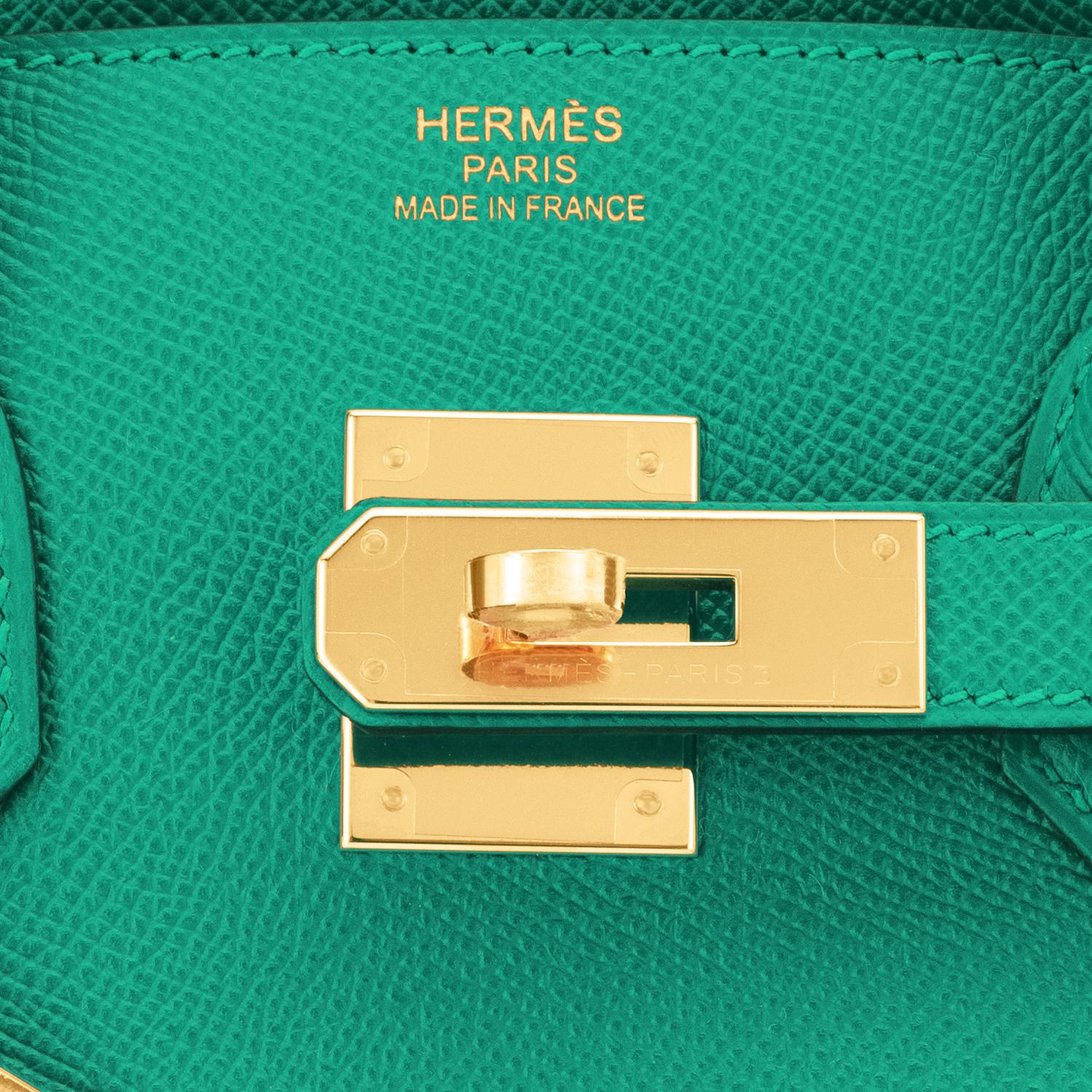 Hermes Birkin 30cm Vert Jade Birkin Green Epsom Gold Hardware Bag U Stamp, 2022 1