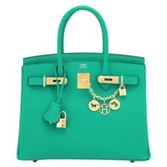 Hermes Birkin 30cm Vert Jade Birkin Green Epsom Gold Hardware Bag Z Stamp, 2021