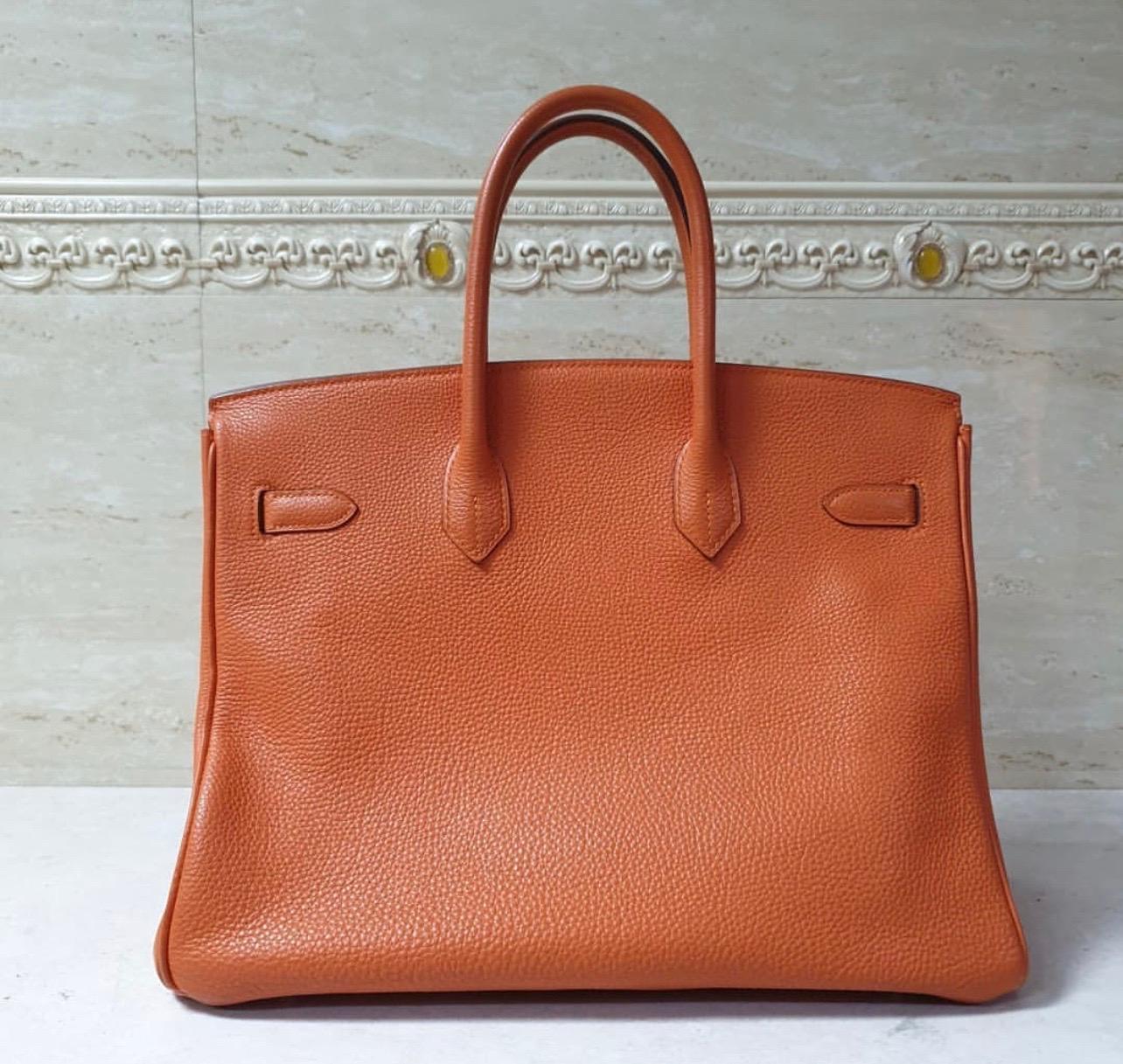 Hermès Birkin 35 2 colour Leather Handbag In Excellent Condition In Krakow, PL