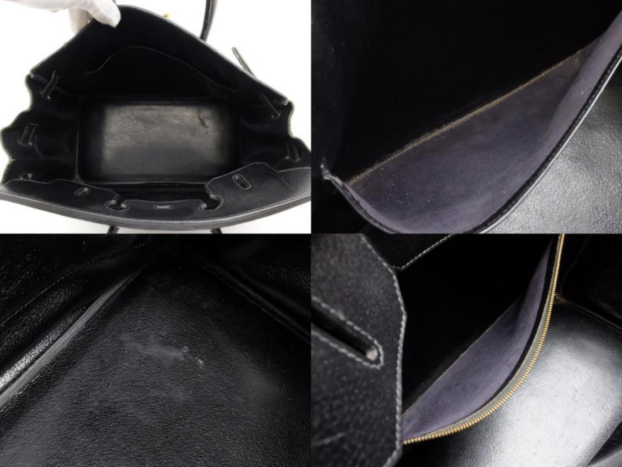Hermès Birkin 35 226582 Black Ardennes Leather Shoulder Bag In Excellent Condition For Sale In Forest Hills, NY