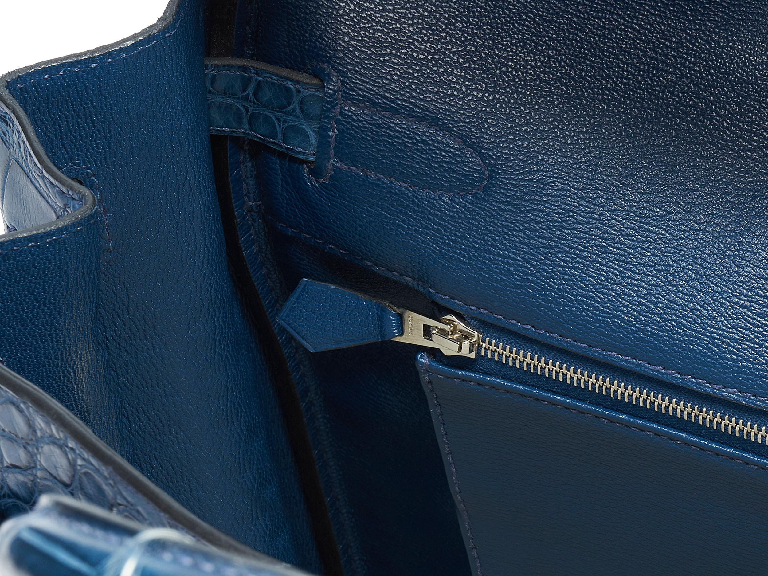 Hermès Birkin 35 Alligator Matte Bleu de Malte Palladium Hardware For Sale 3