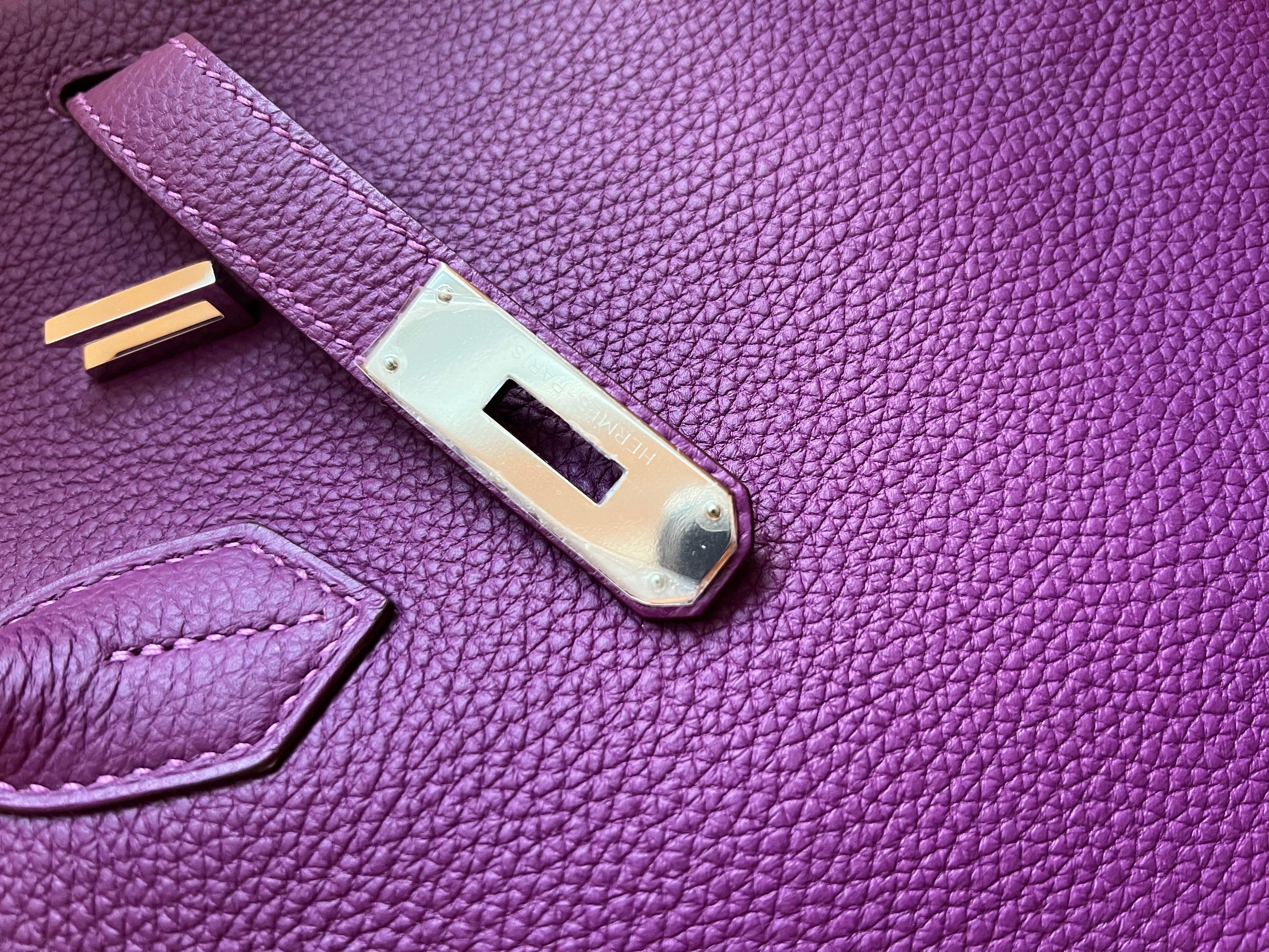 Hermes Birkin 35 Anemone Togo Bag PHW For Sale 3