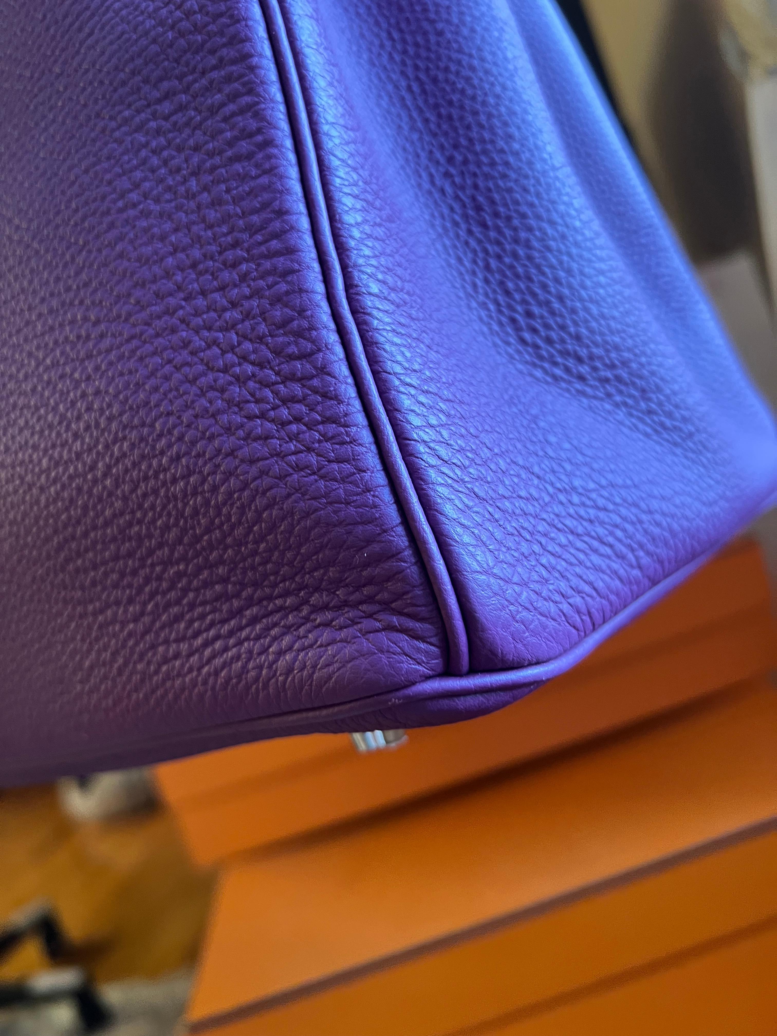 Hermes Birkin 35 Anemone Togo Bag PHW For Sale 8