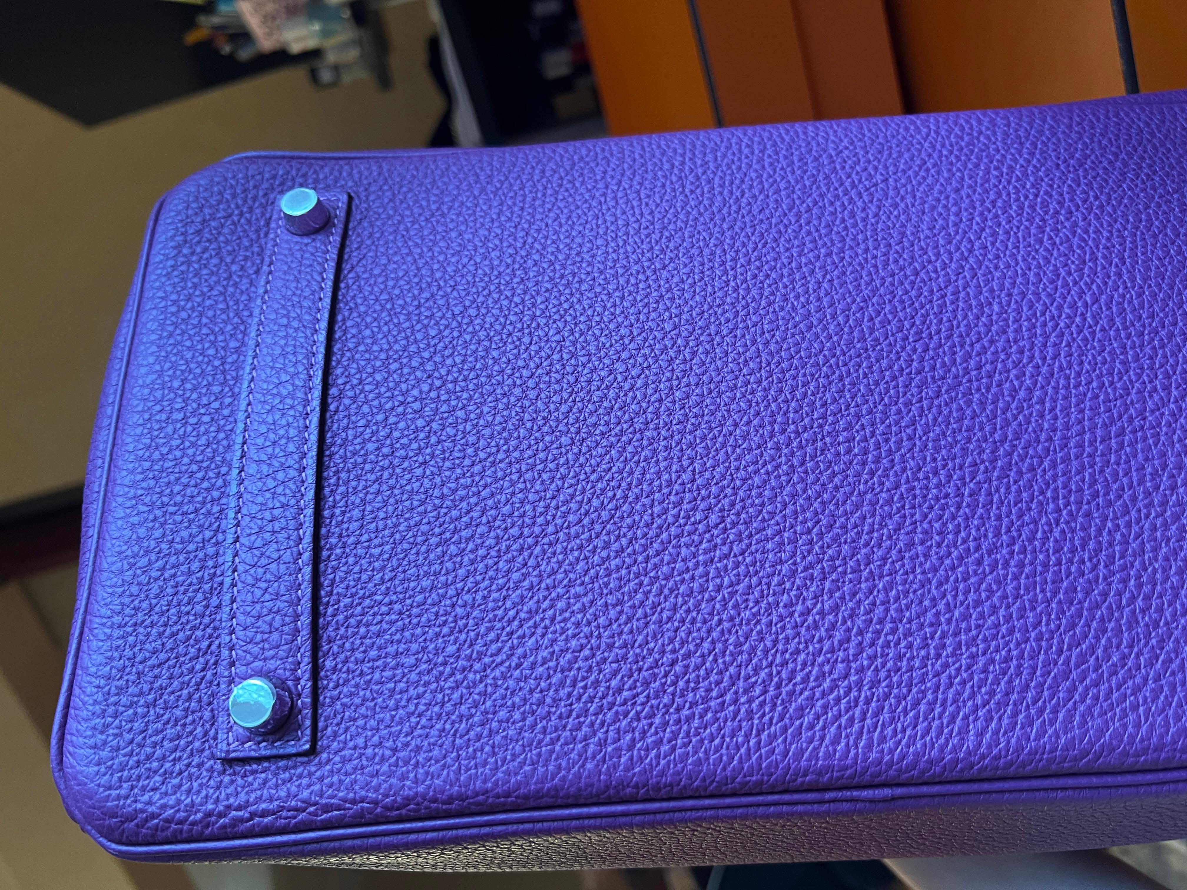 Hermes Birkin 35 Anemone Togo Bag PHW For Sale 11