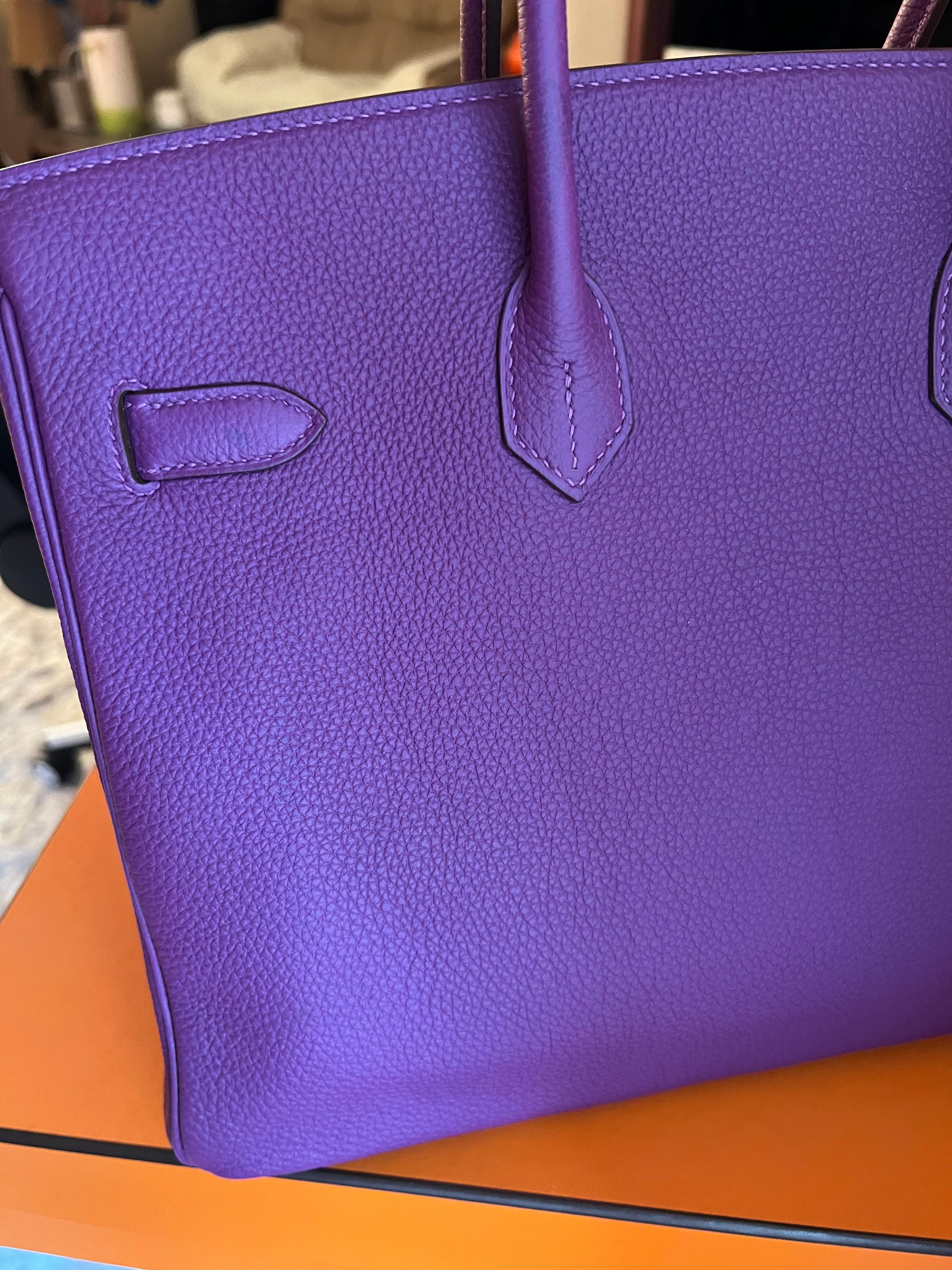 Hermes Birkin 35 Anemone Togo Bag PHW For Sale 14